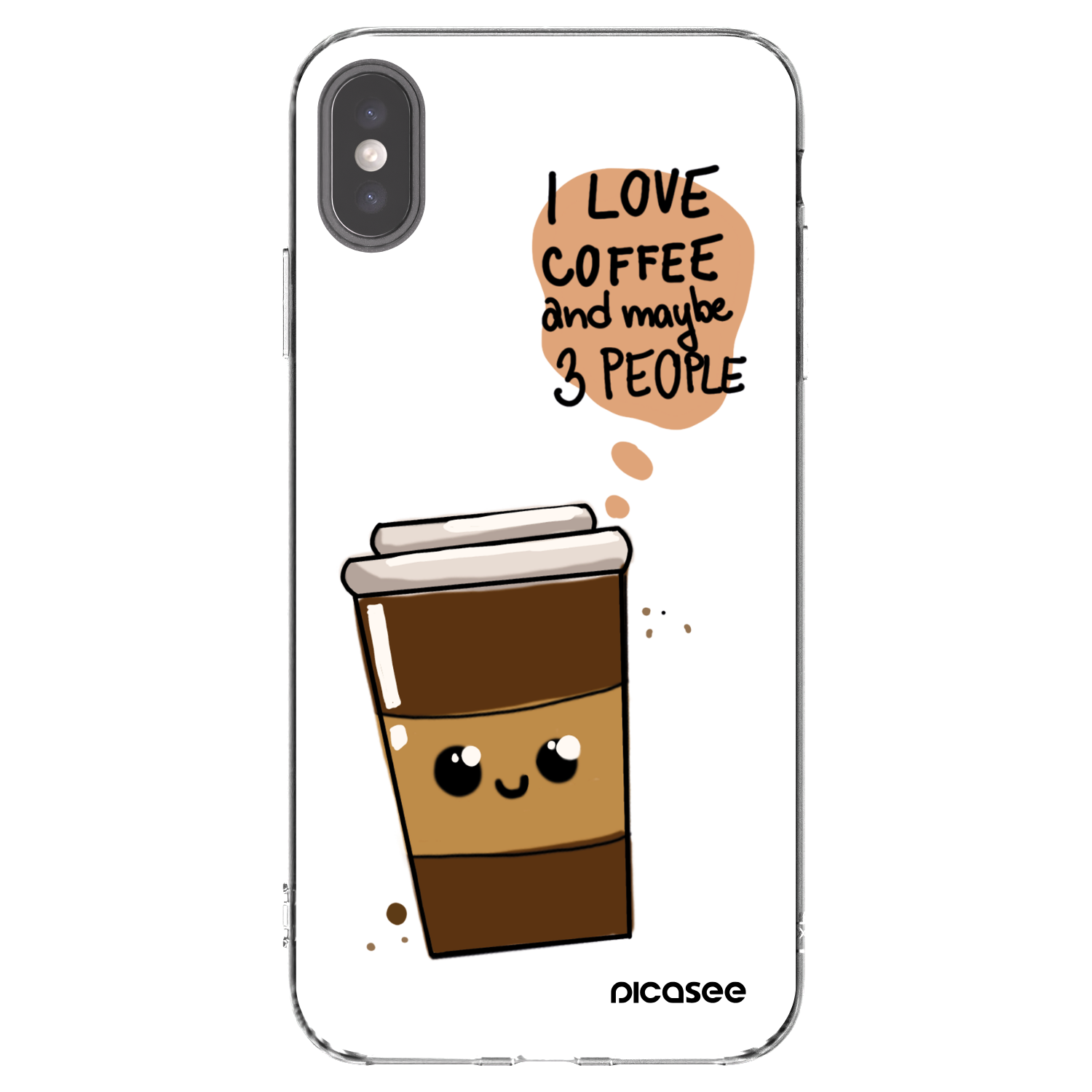 Picasee silikonowe przeźroczyste etui na Apple iPhone XS Max - Cute coffee