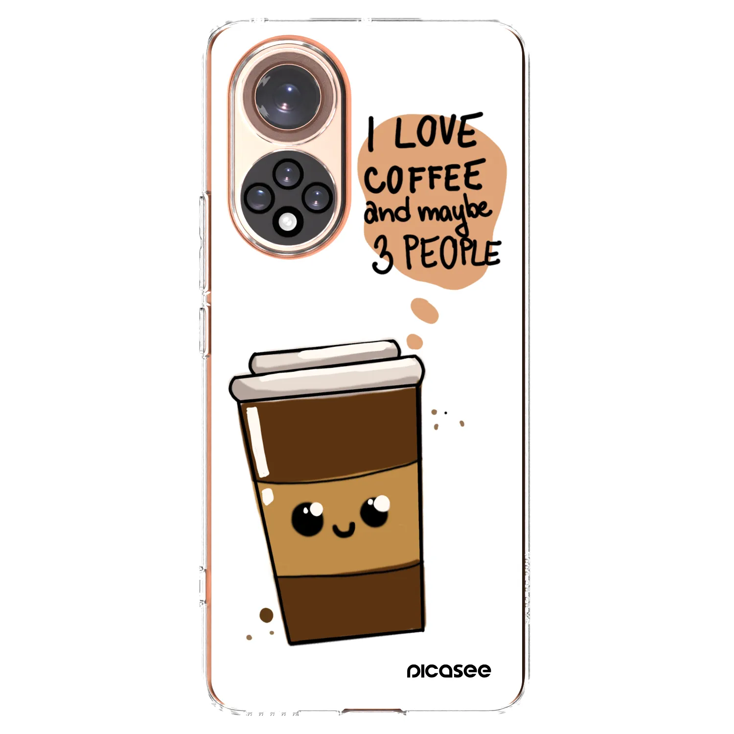 Picasee silikonowe przeźroczyste etui na Honor 50 5G - Cute coffee