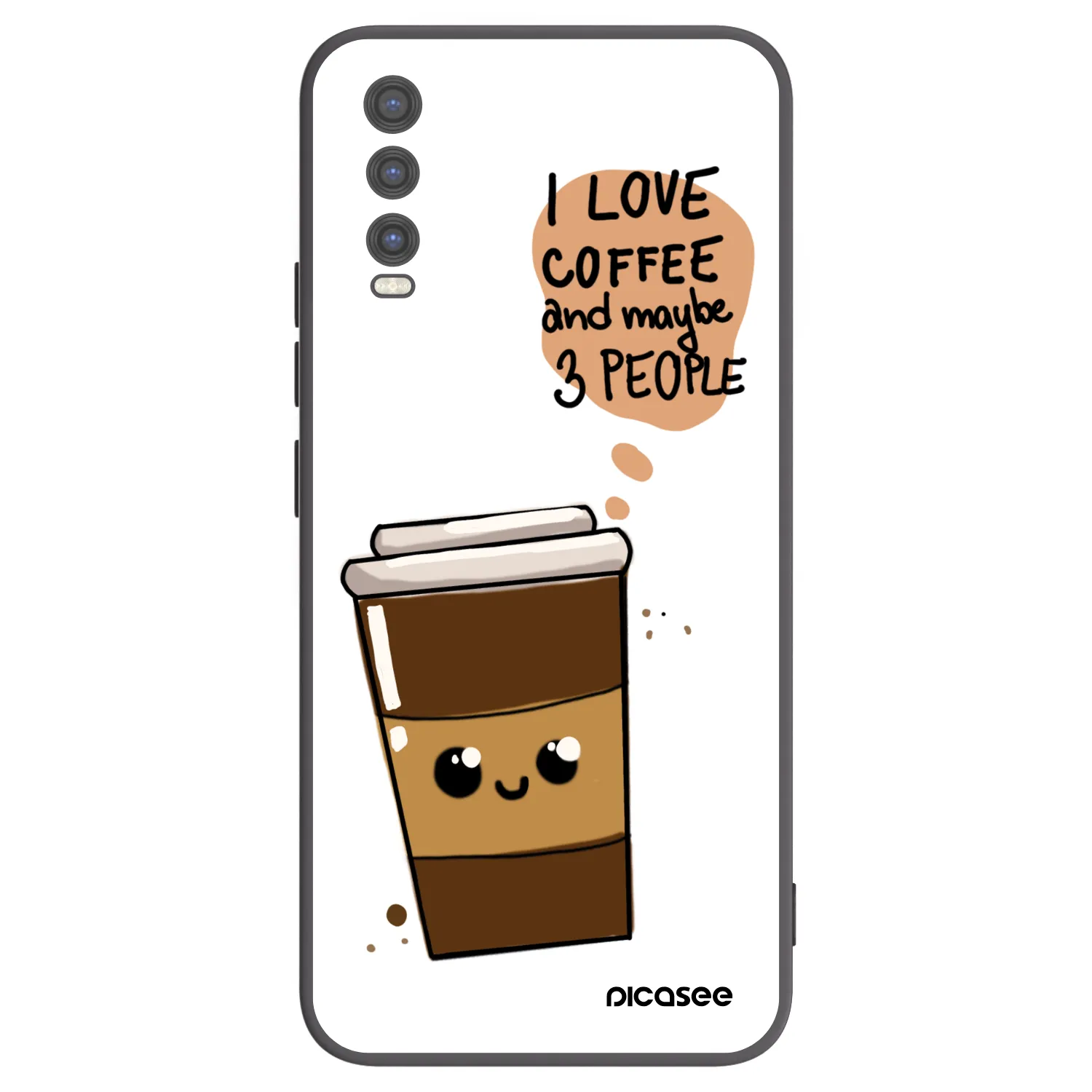 Picasee silikonowe czarne etui na Vivo Y20s - Cute coffee