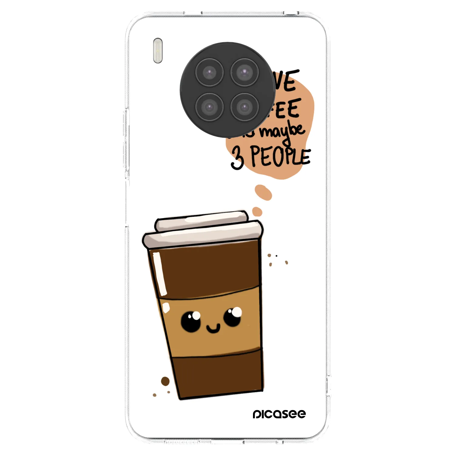 Picasee silikonowe przeźroczyste etui na Huawei Nova 8i - Cute coffee