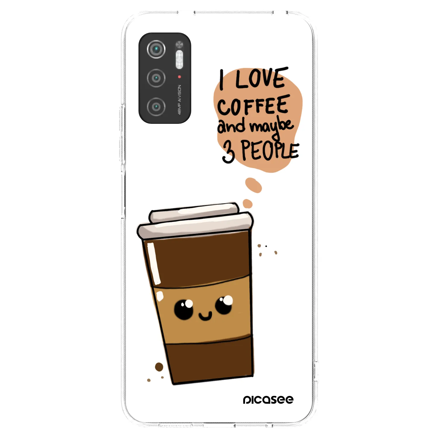 Picasee silikonowe przeźroczyste etui na Xiaomi Poco M3 Pro 5G - Cute coffee