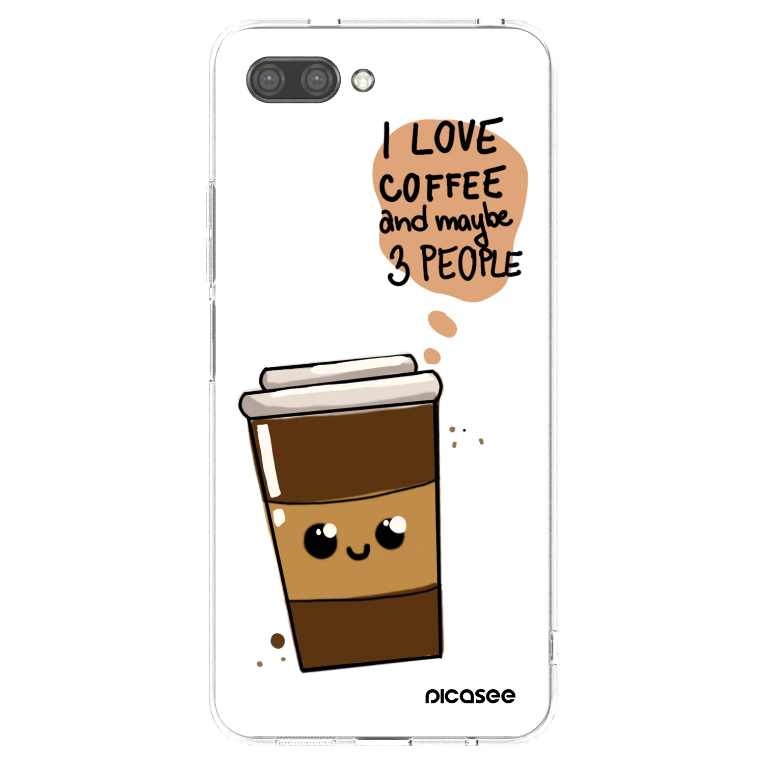 Picasee silikonowe przeźroczyste etui na Honor 10 - Cute coffee