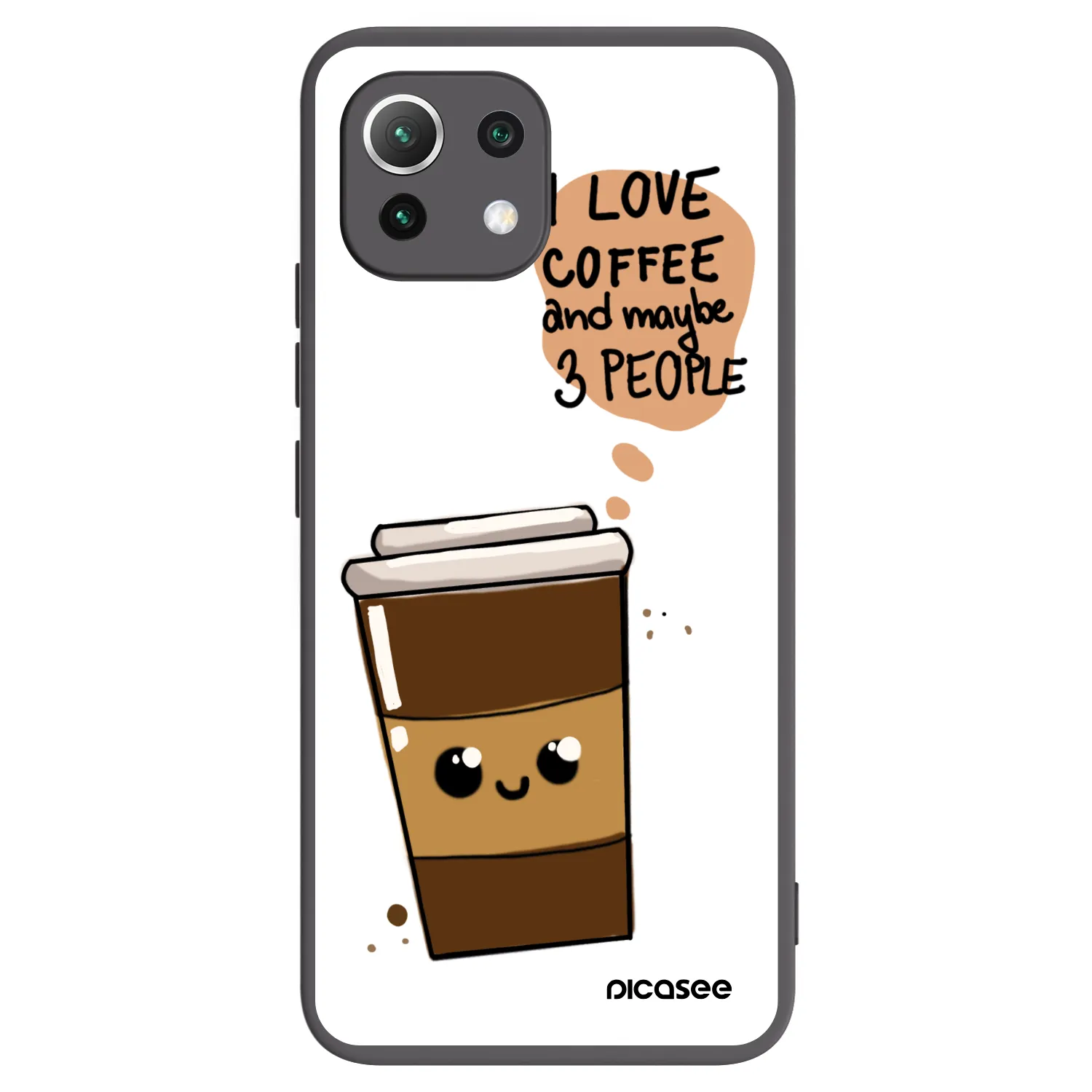 Picasee silikonowe czarne etui na Xiaomi 11 Lite 5G NE - Cute coffee