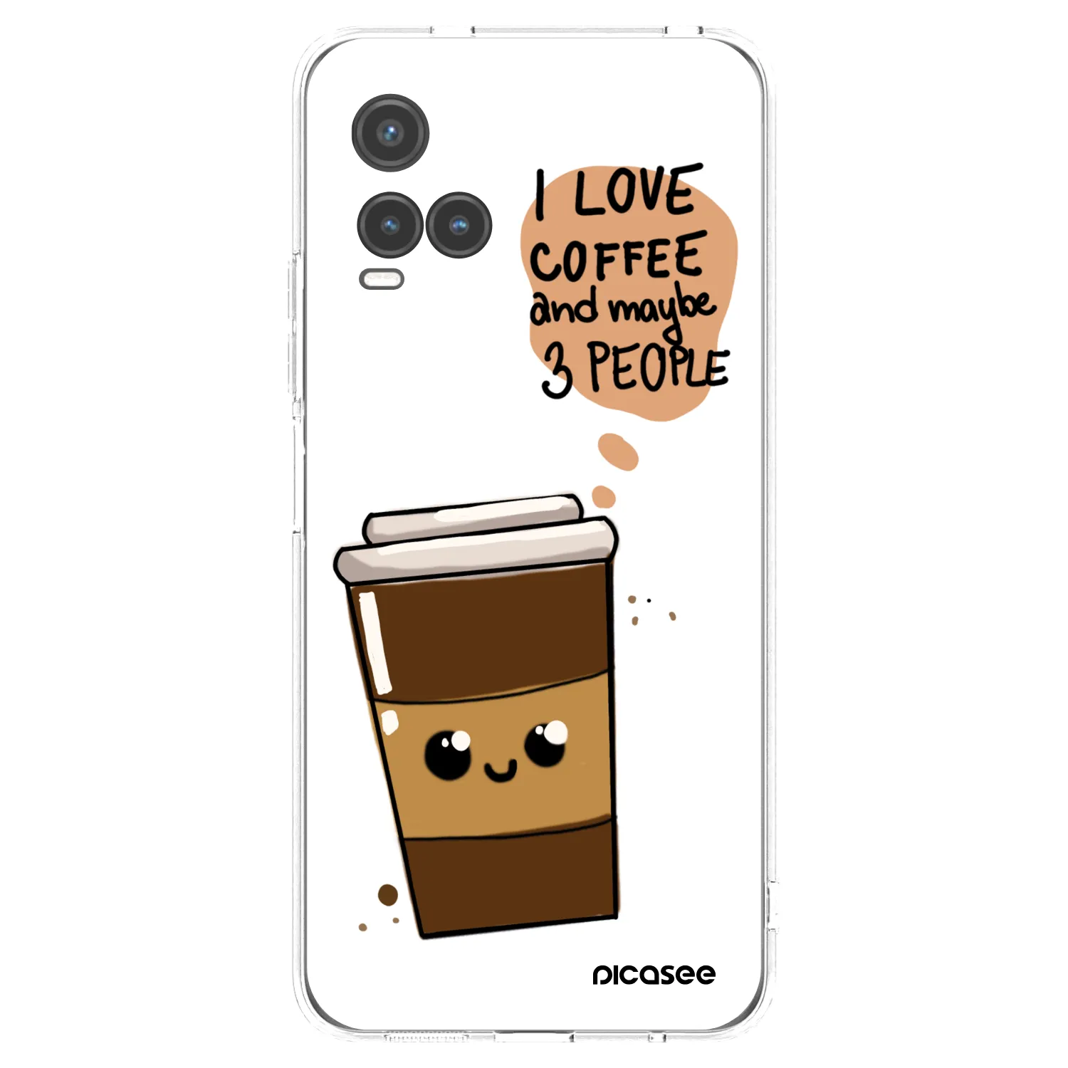 Picasee silikonowe przeźroczyste etui na Vivo Y33s - Cute coffee