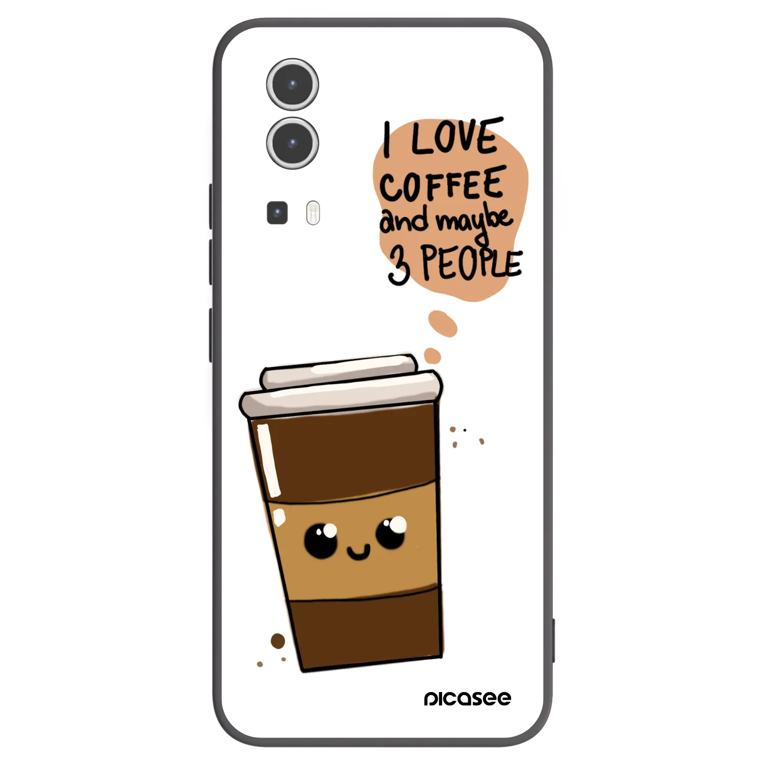 Picasee silikonowe czarne etui na Vivo Y72 5G - Cute coffee