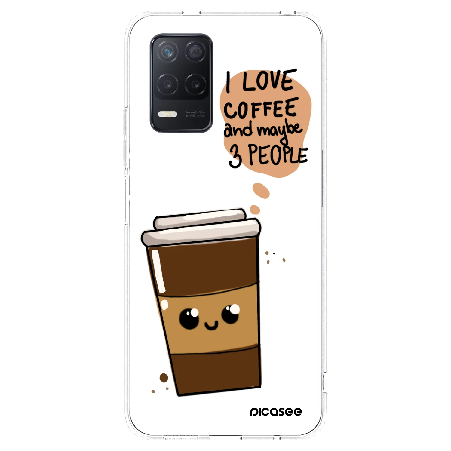 Picasee silikonowe przeźroczyste etui na Realme 8 5G - Cute coffee