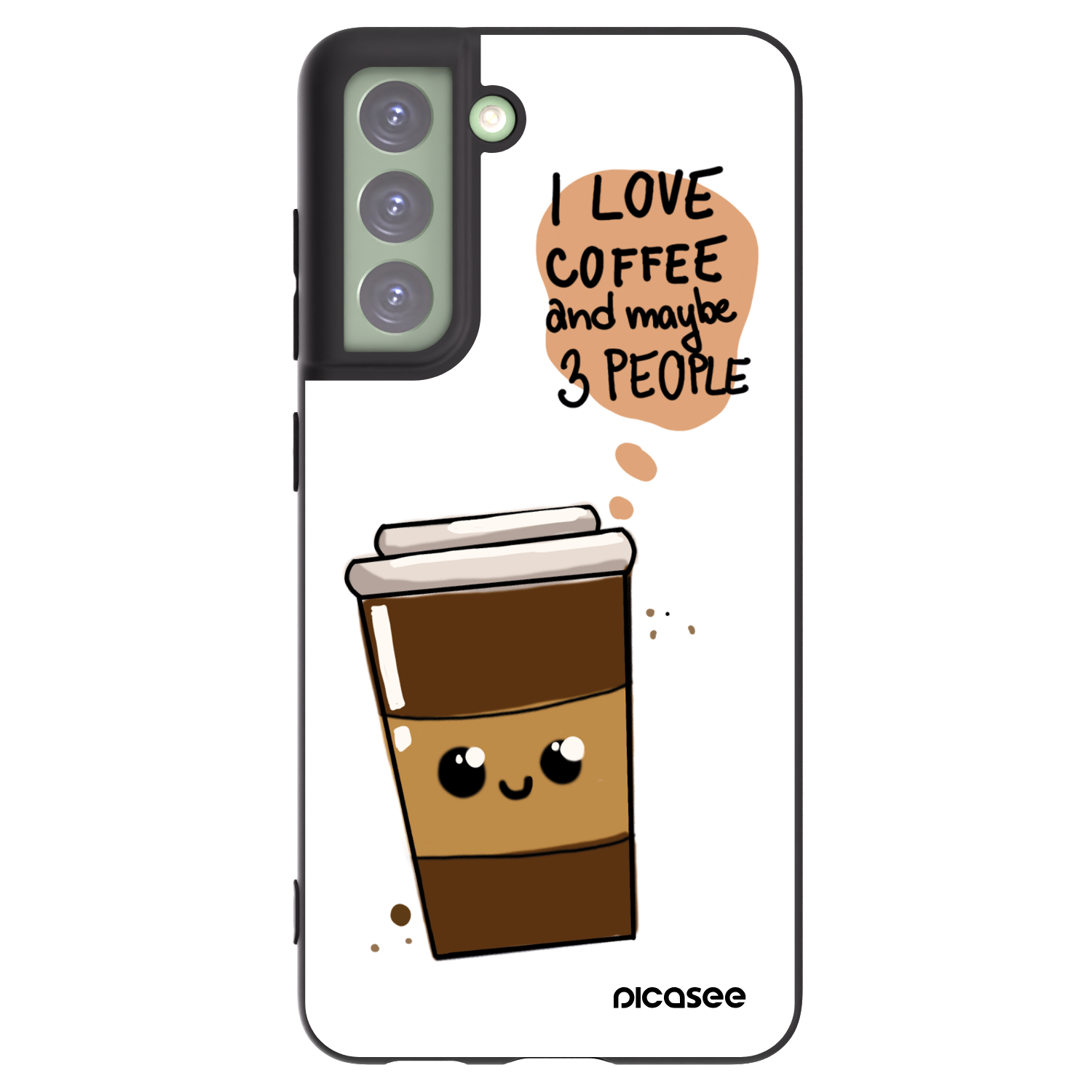 Picasee silikonowe czarne etui na Samsung Galaxy S21 FE 5G - Cute coffee