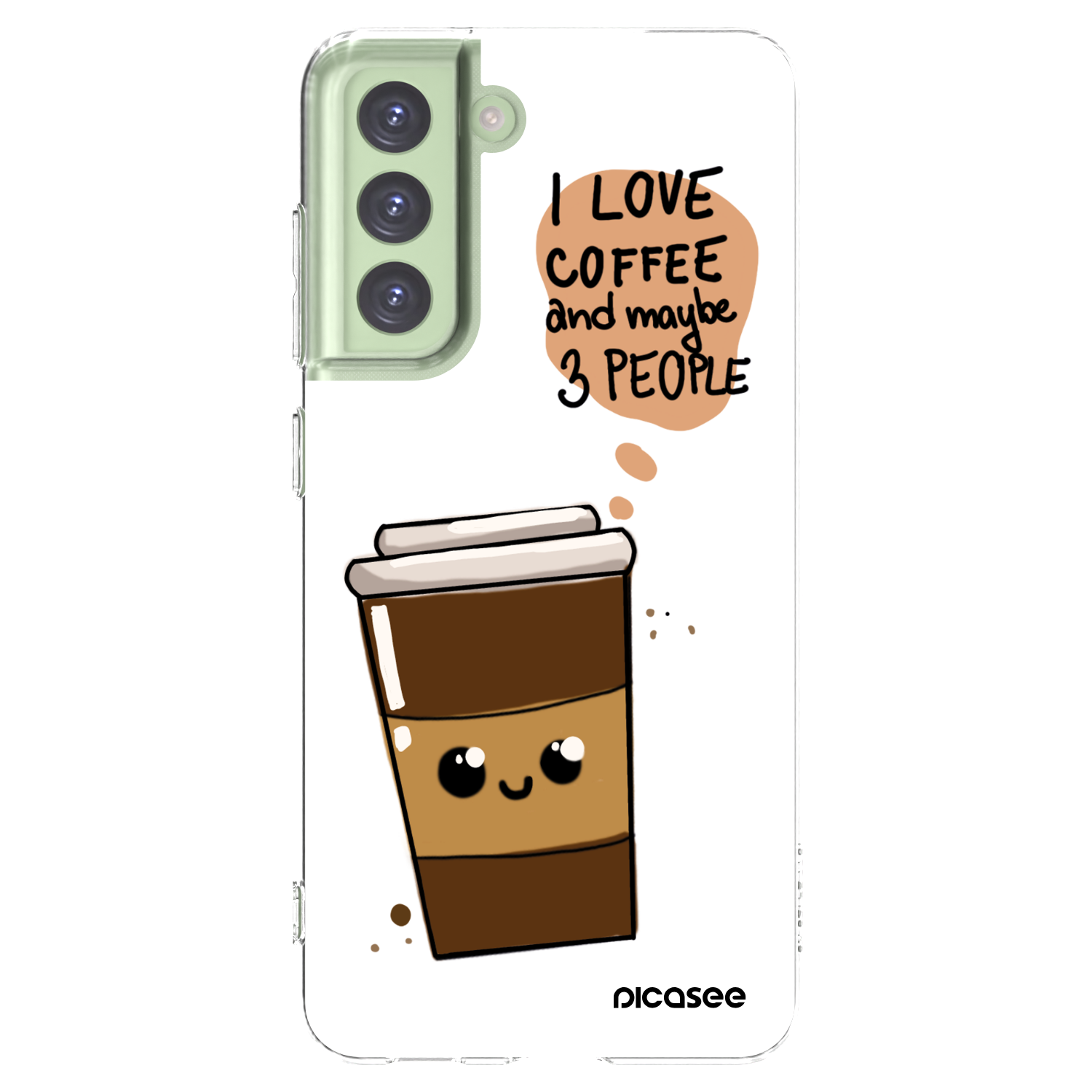 Picasee silikonowe przeźroczyste etui na Samsung Galaxy S21 FE 5G - Cute coffee