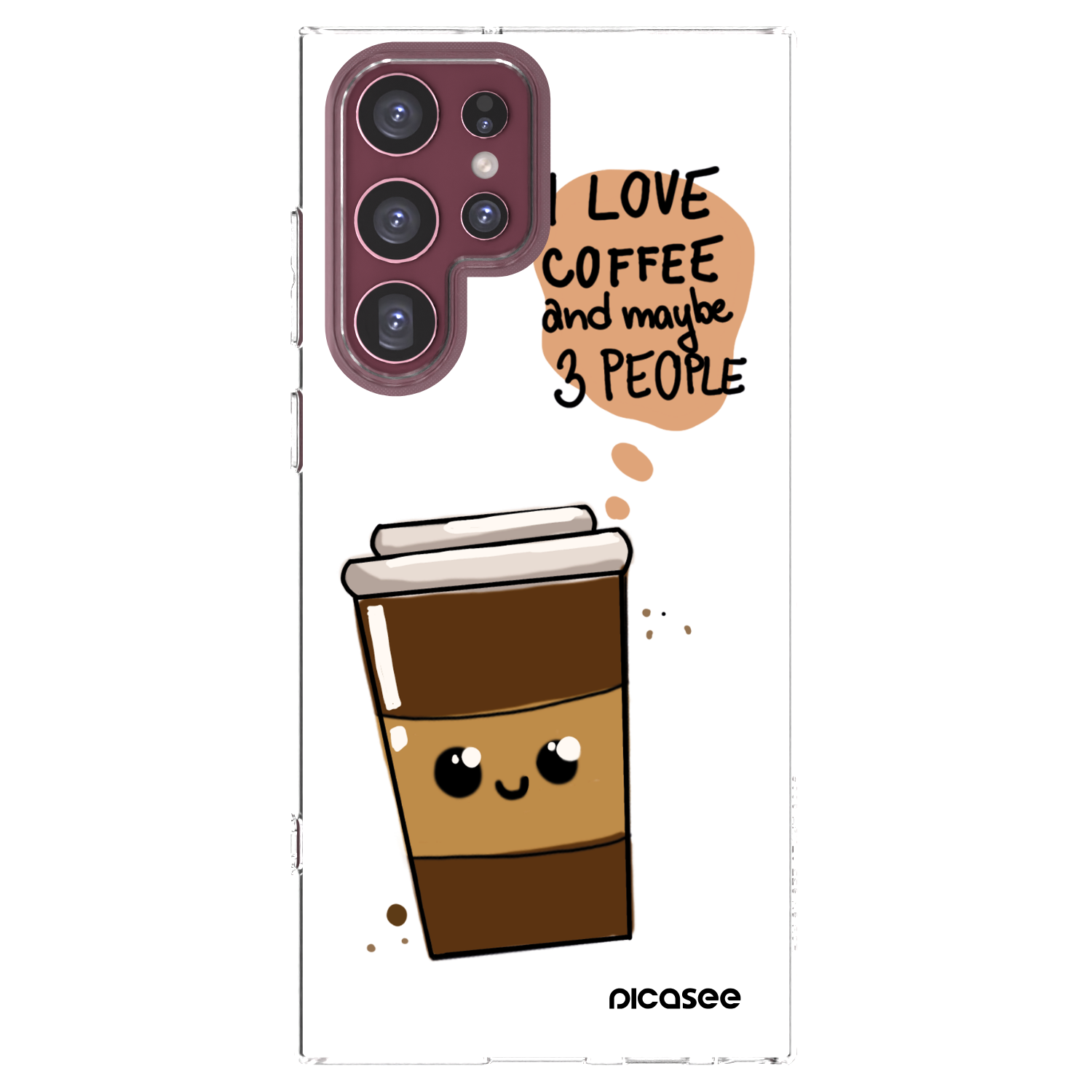 Picasee silikonowe przeźroczyste etui na Samsung Galaxy S22 Ultra 5G - Cute coffee