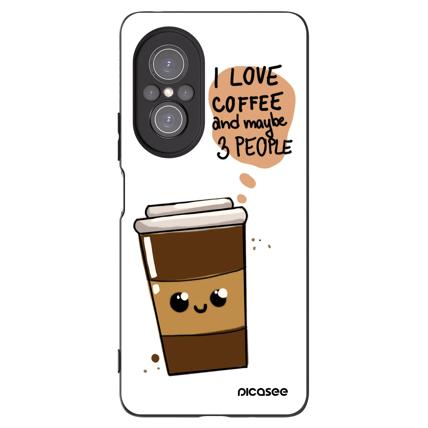 Picasee silikonowe czarne etui na Huawei Nova 9 SE - Cute coffee