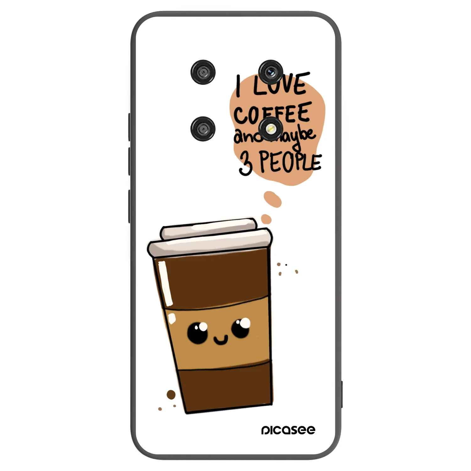 Picasee silikonowe czarne etui na Honor Magic4 Lite 5G - Cute coffee