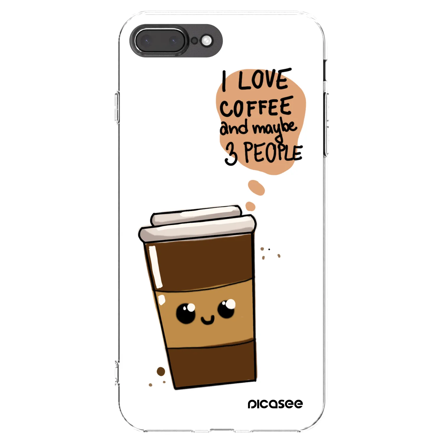 Picasee silikonowe przeźroczyste etui na Apple iPhone 8 Plus - Cute coffee