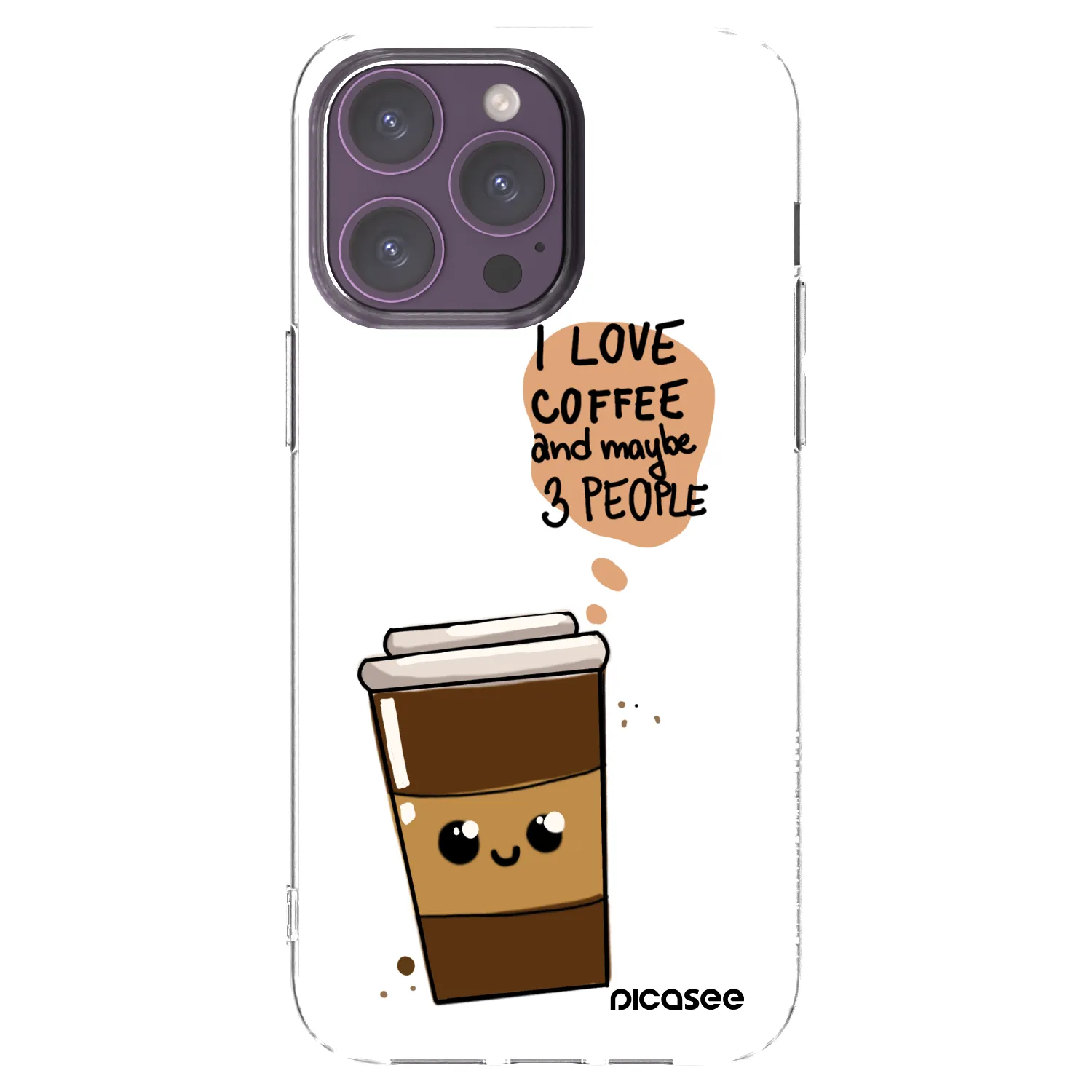 Picasee silikonowe przeźroczyste etui na Apple iPhone 14 Pro Max - Cute coffee