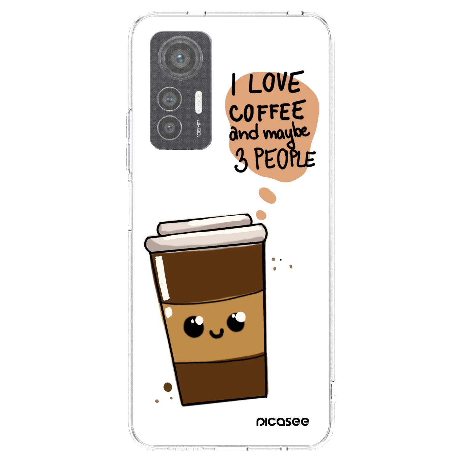 Picasee silikonowe przeźroczyste etui na Xiaomi 12 Lite - Cute coffee