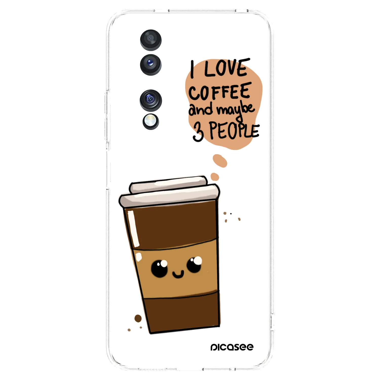 Picasee silikonowe przeźroczyste etui na Honor 70 - Cute coffee