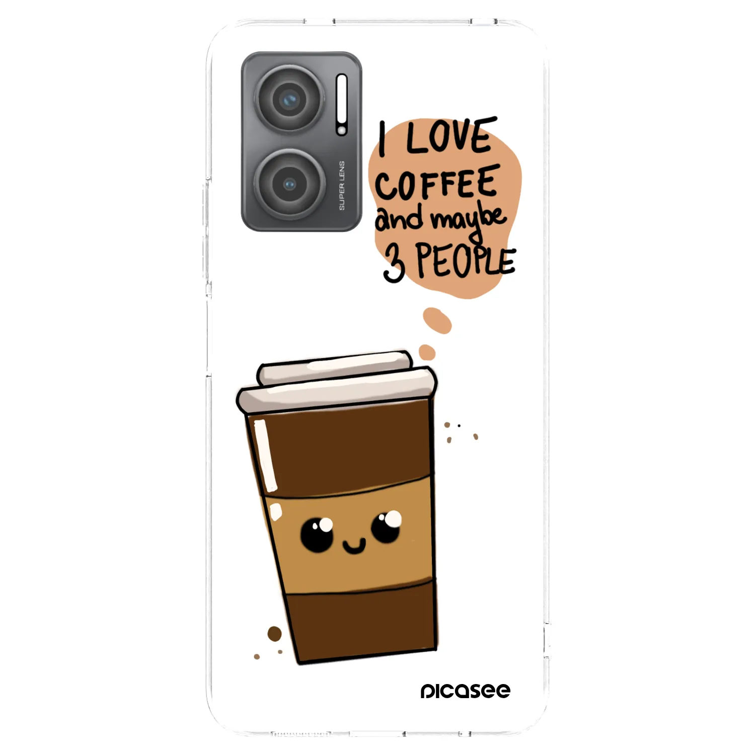 Picasee silikonowe przeźroczyste etui na Xiaomi Redmi 10 5G - Cute coffee