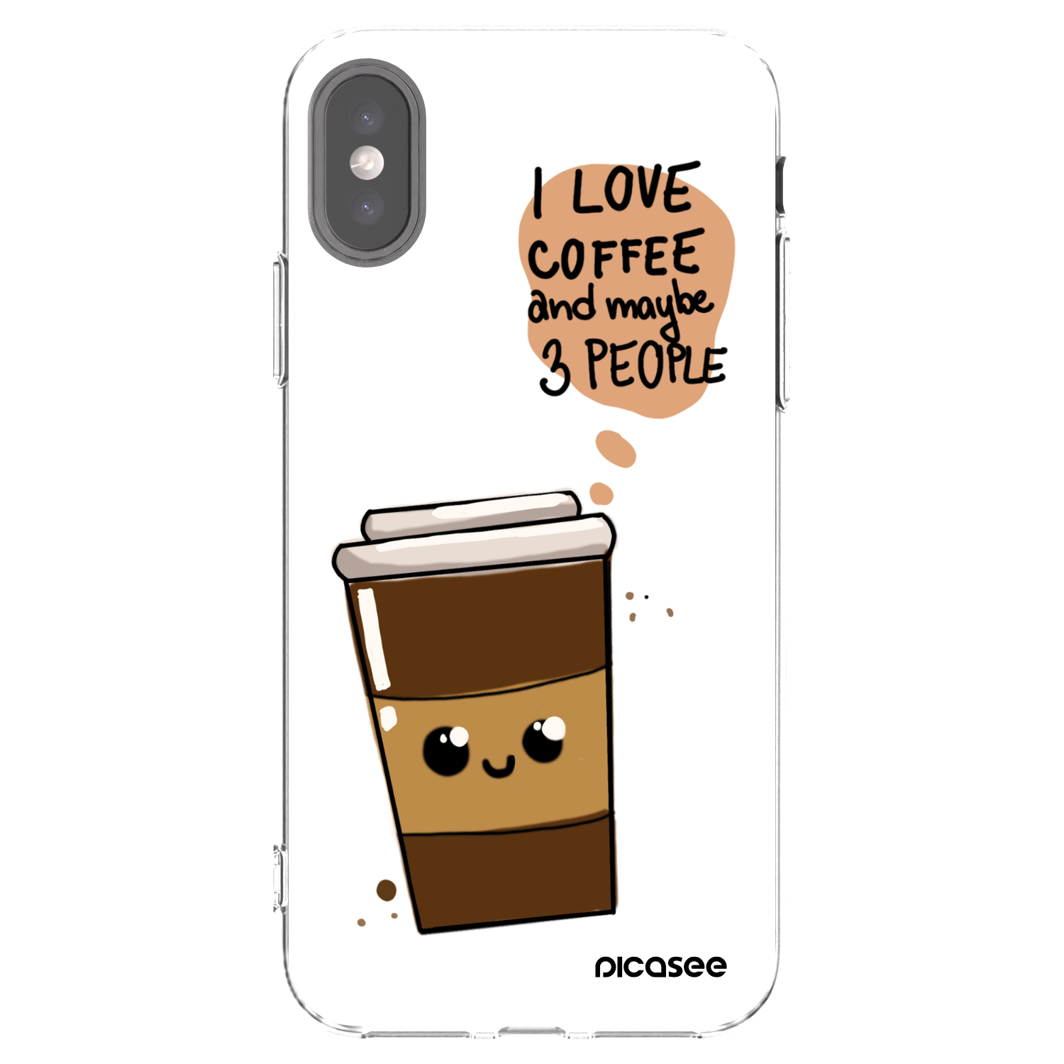 Picasee silikonowe przeźroczyste etui na Apple iPhone X/XS - Cute coffee