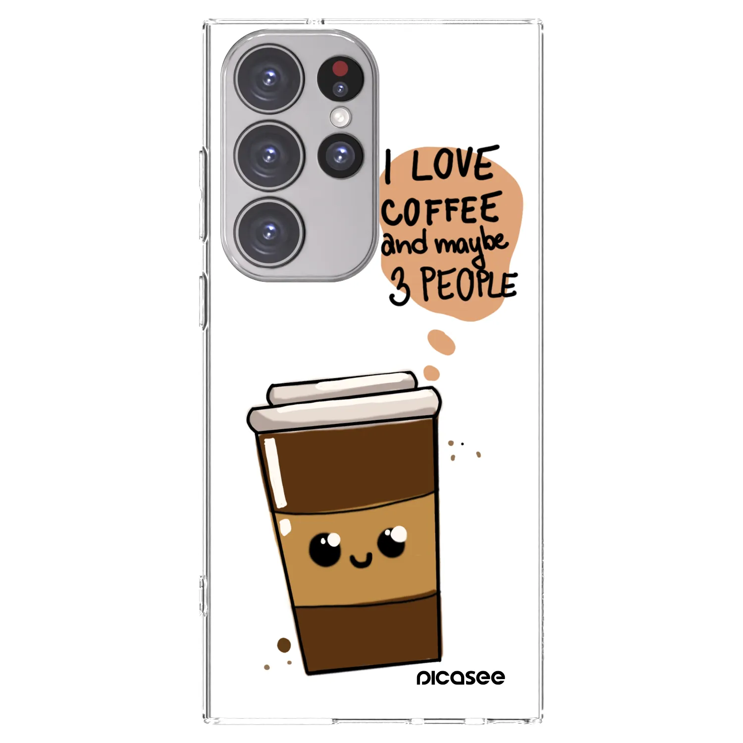 Picasee silikonowe przeźroczyste etui na Samsung Galaxy S23 Ultra 5G - Cute coffee