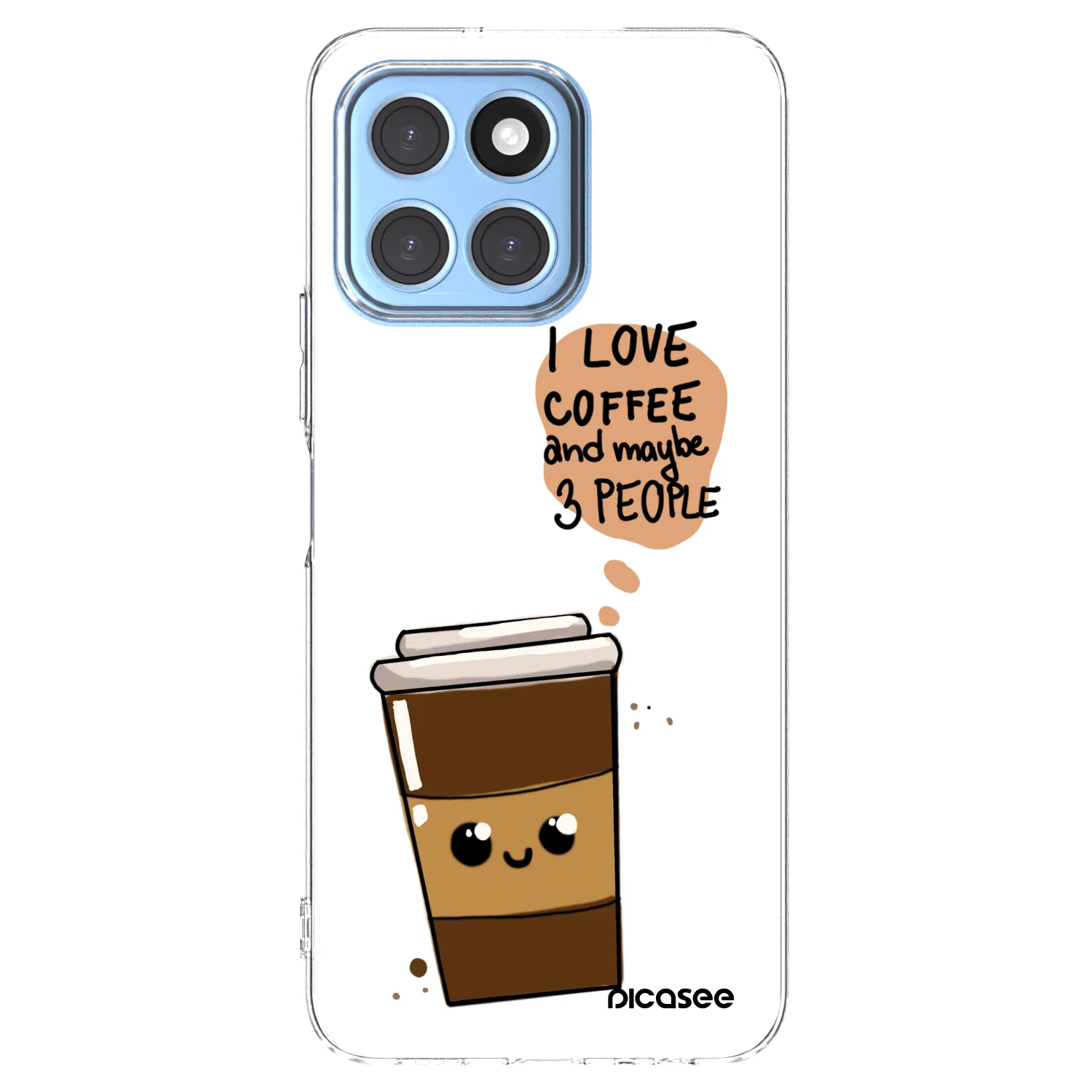 Picasee silikonowe przeźroczyste etui na Honor X6 - Cute coffee