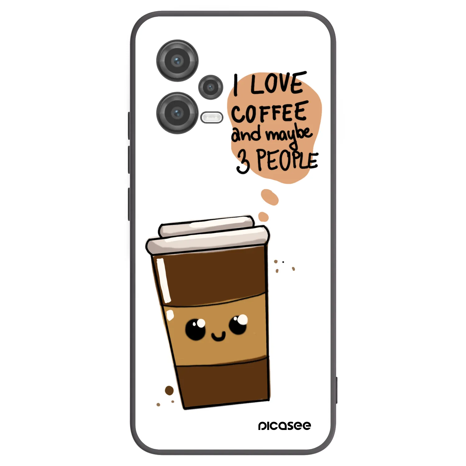 Picasee silikonowe czarne etui na Xiaomi Poco X5 - Cute coffee