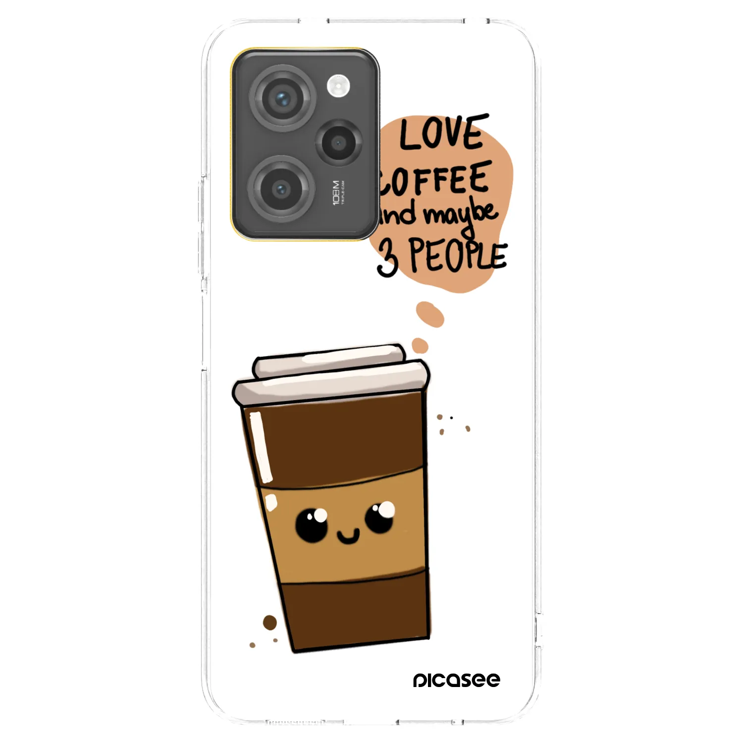 Picasee silikonowe przeźroczyste etui na Xiaomi Poco X5 Pro - Cute coffee