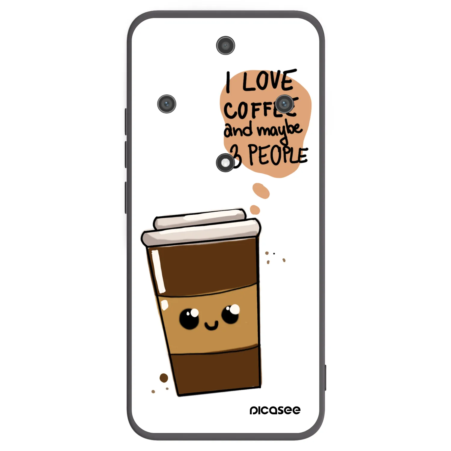 Picasee silikonowe czarne etui na Honor Magic5 Lite 5G - Cute coffee