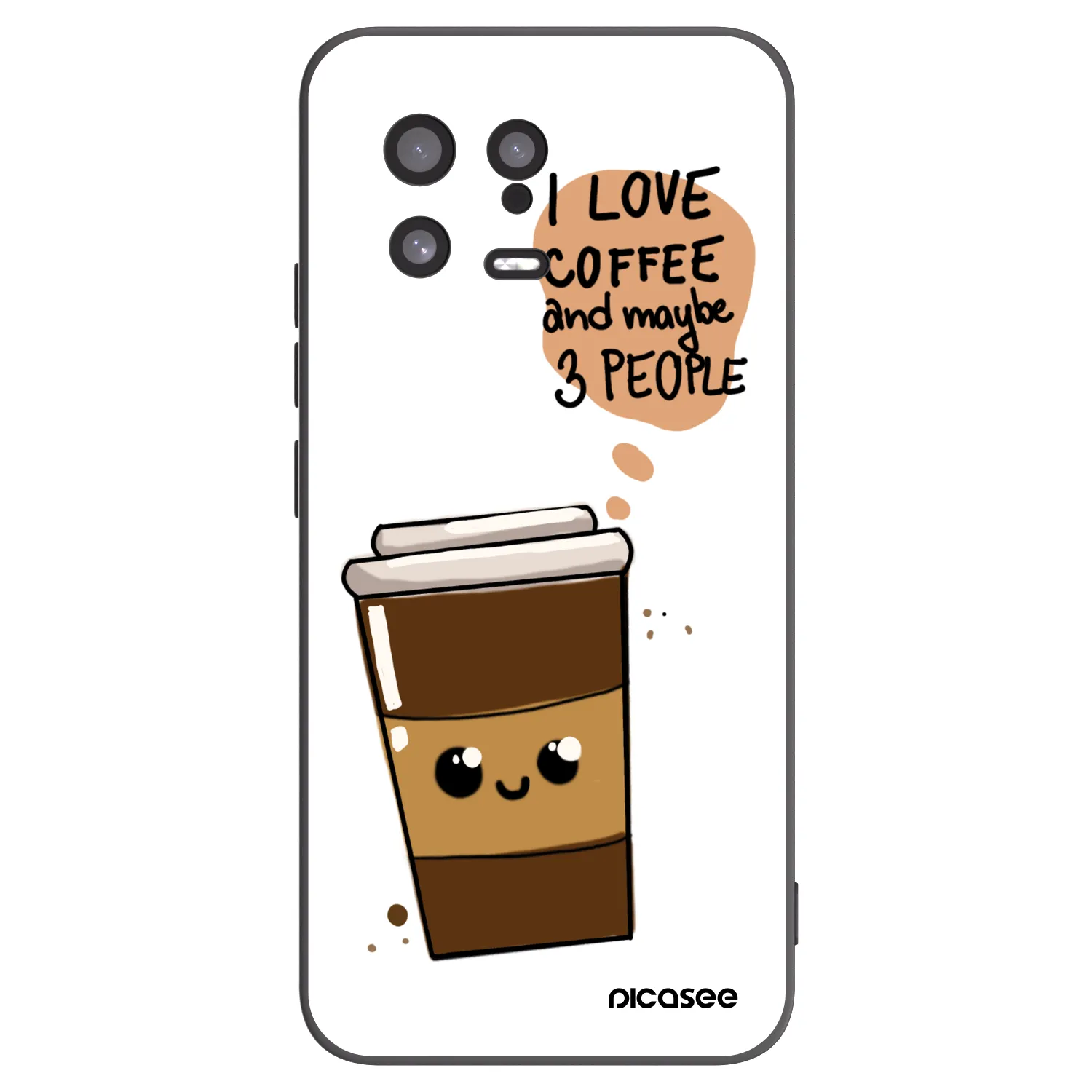 Picasee silikonowe czarne etui na Xiaomi 13 - Cute coffee