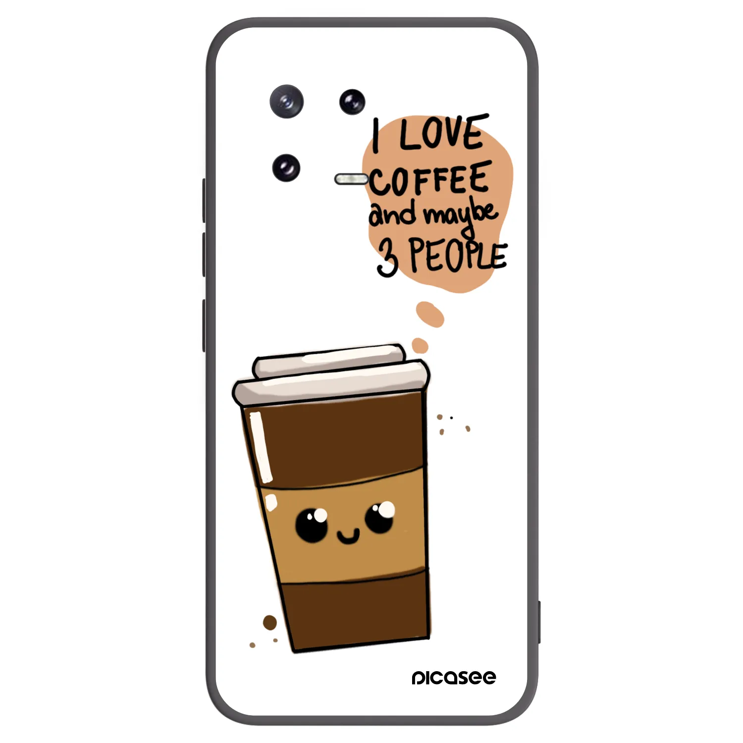 Picasee silikonowe czarne etui na Xiaomi 13 Pro - Cute coffee