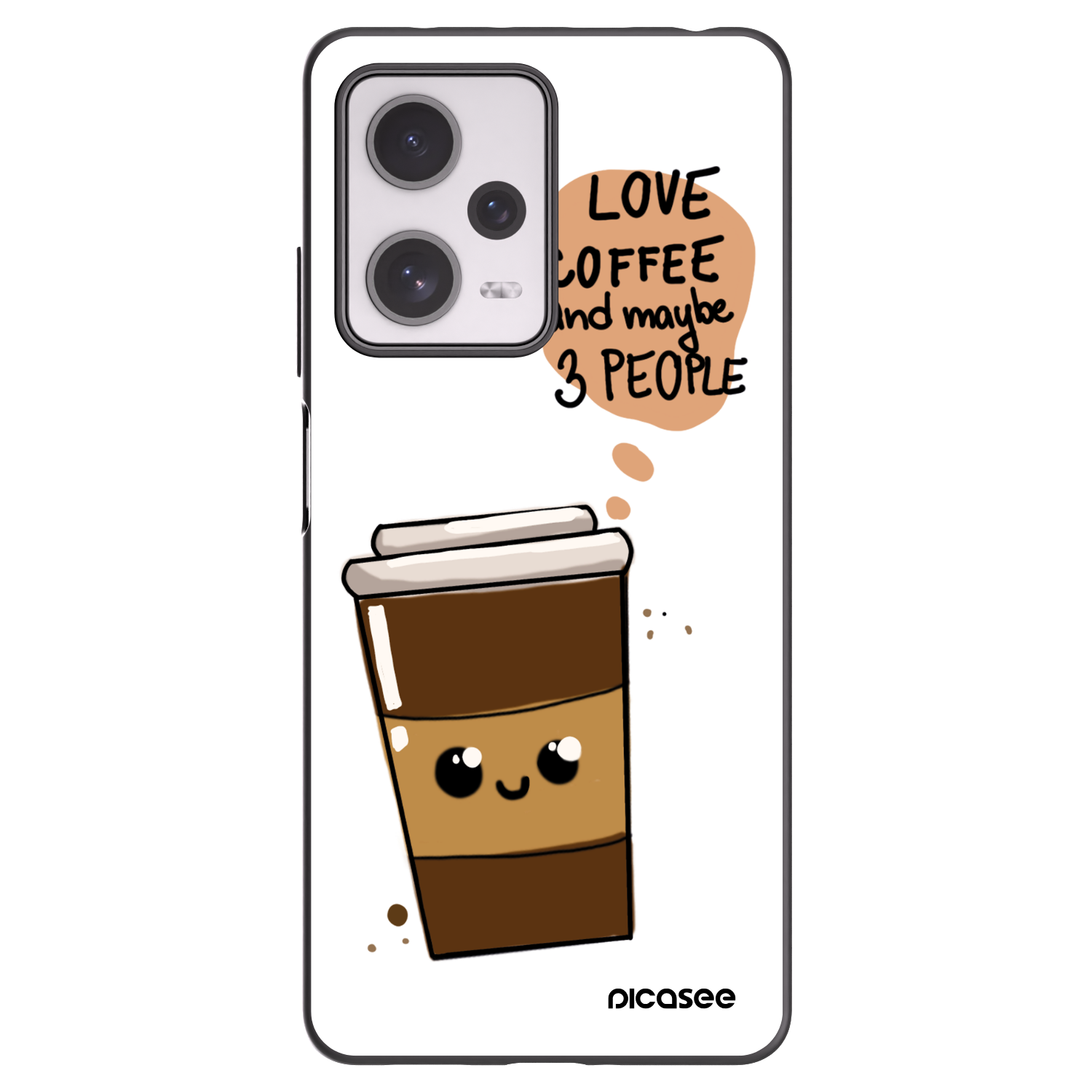 Picasee silikonowe czarne etui na Xiaomi Redmi Note 12 Pro+ 5G - Cute coffee