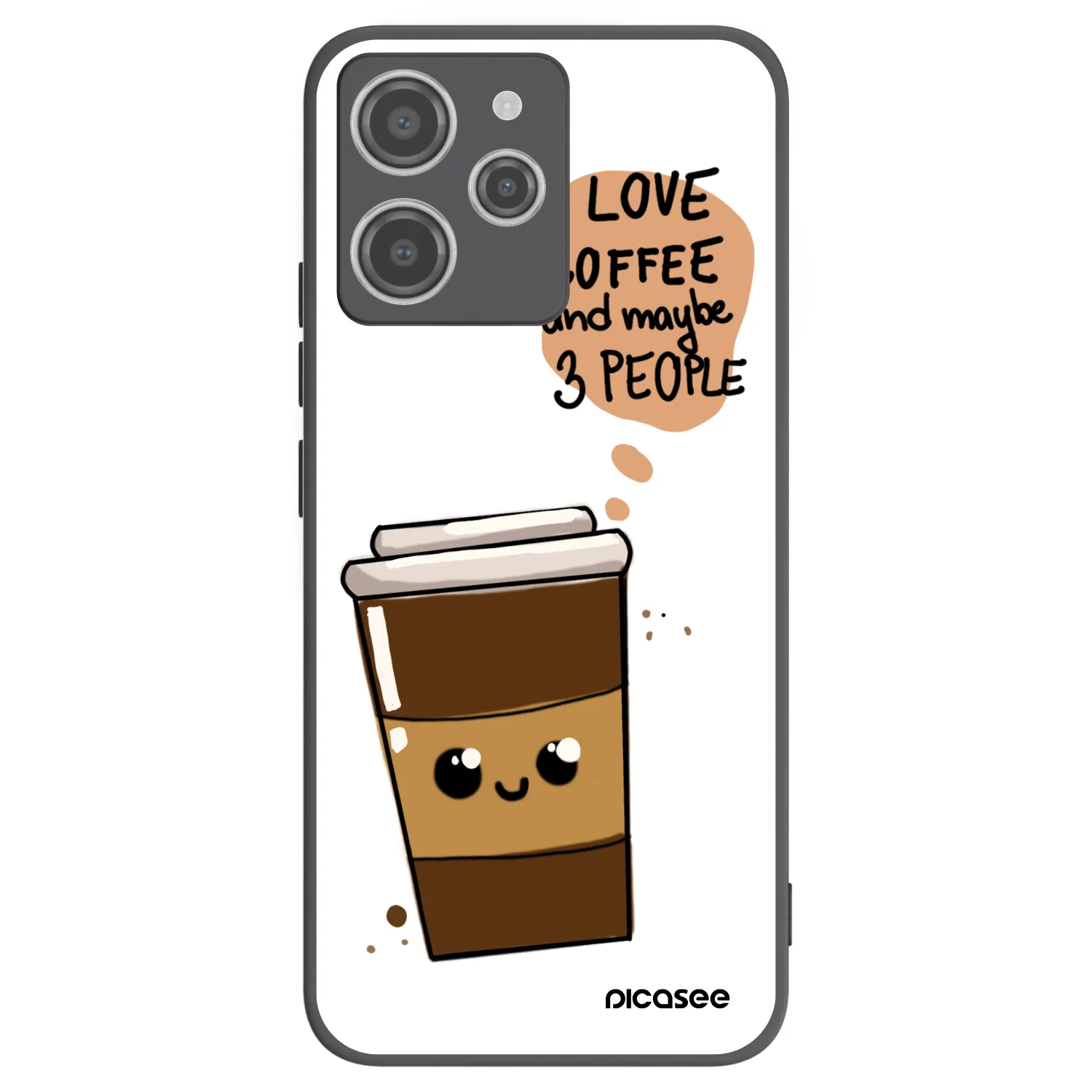 Picasee silikonowe czarne etui na Xiaomi Redmi 12 4G - Cute coffee