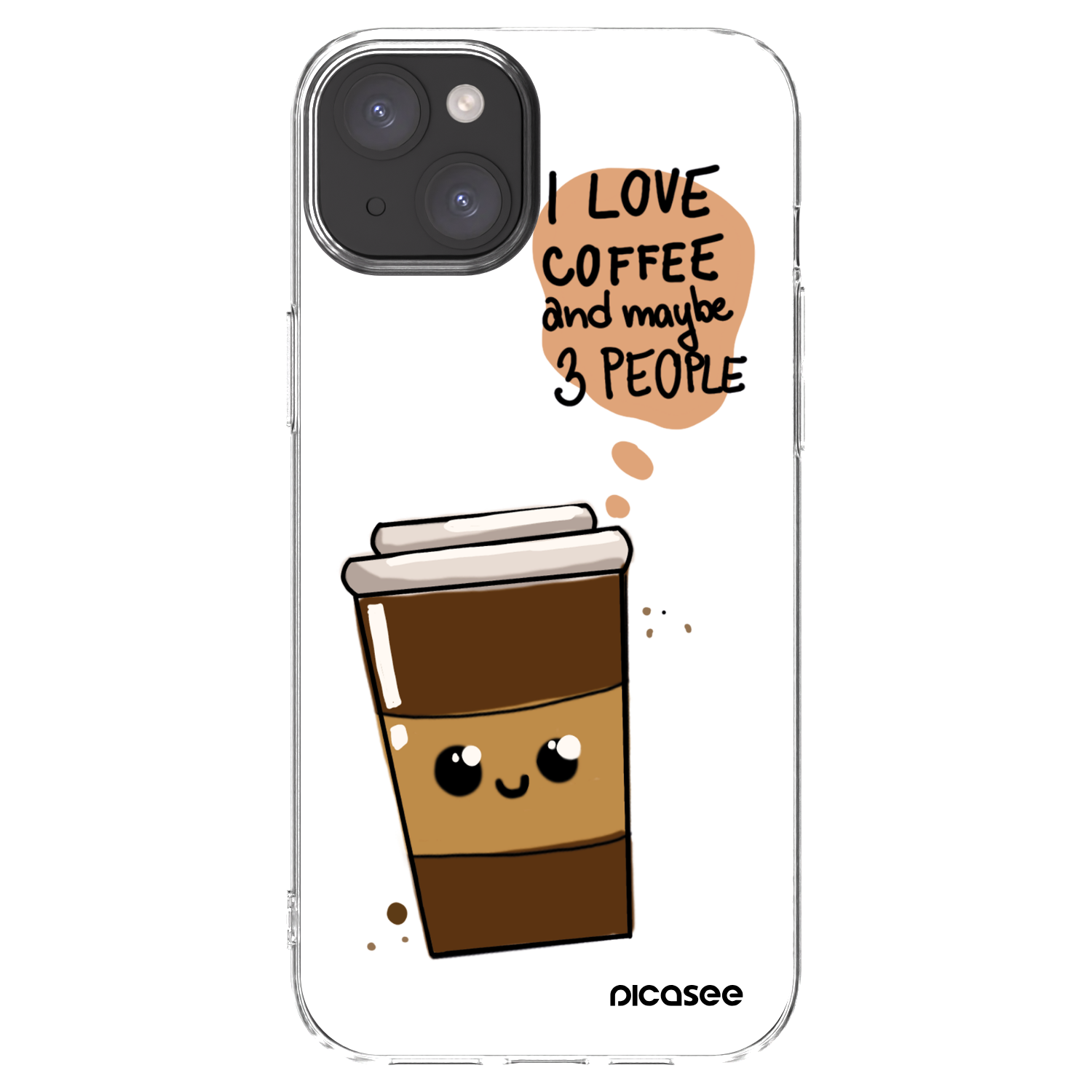 Picasee silikonowe przeźroczyste etui na Apple iPhone 15 Plus - Cute coffee