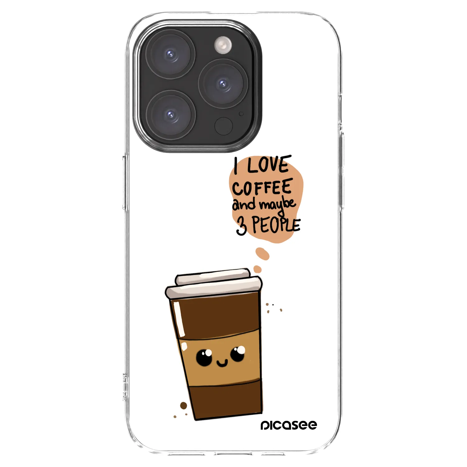 Picasee silikonowe przeźroczyste etui na Apple iPhone 15 Pro - Cute coffee
