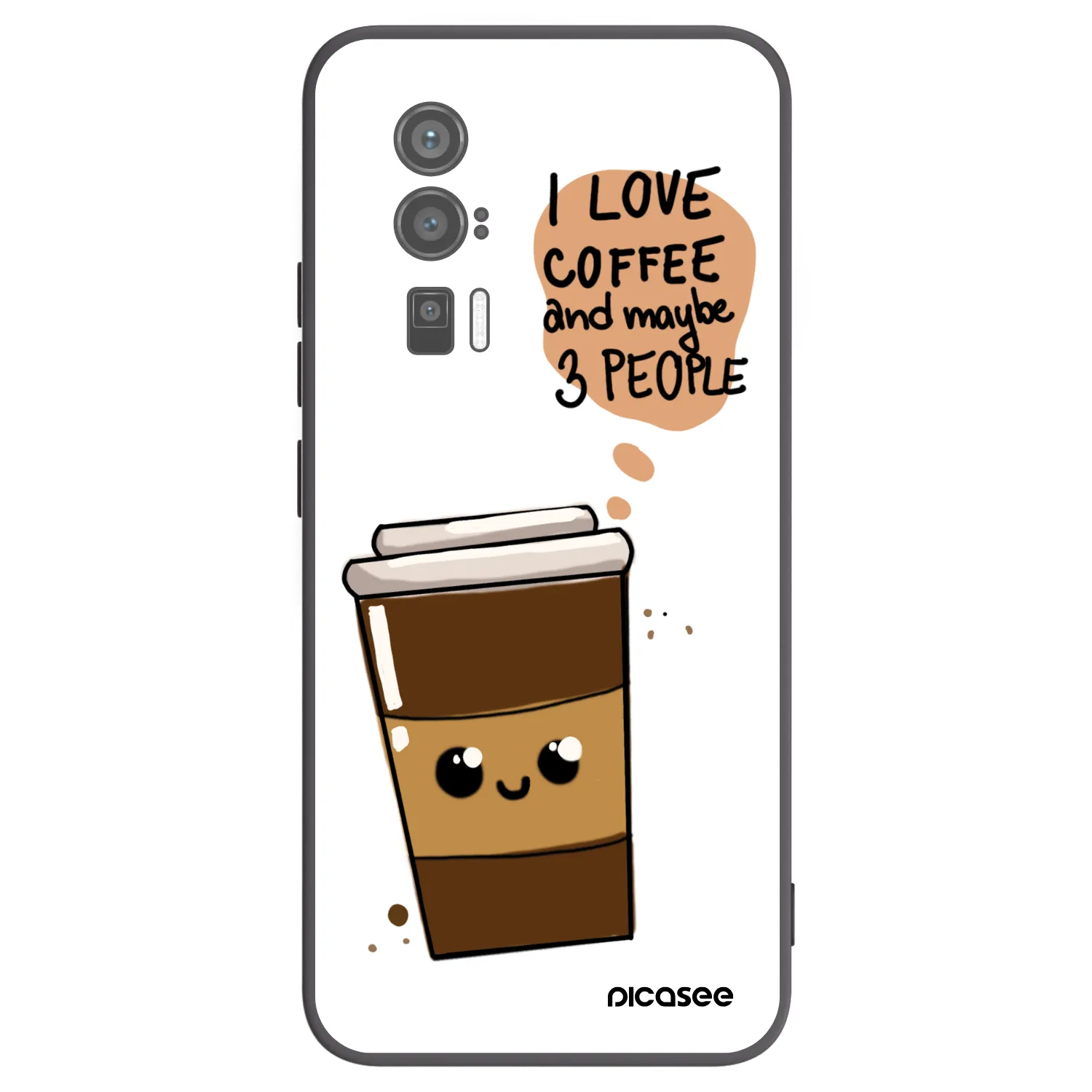 Picasee silikonowe czarne etui na Xiaomi Poco F5 Pro 5G - Cute coffee