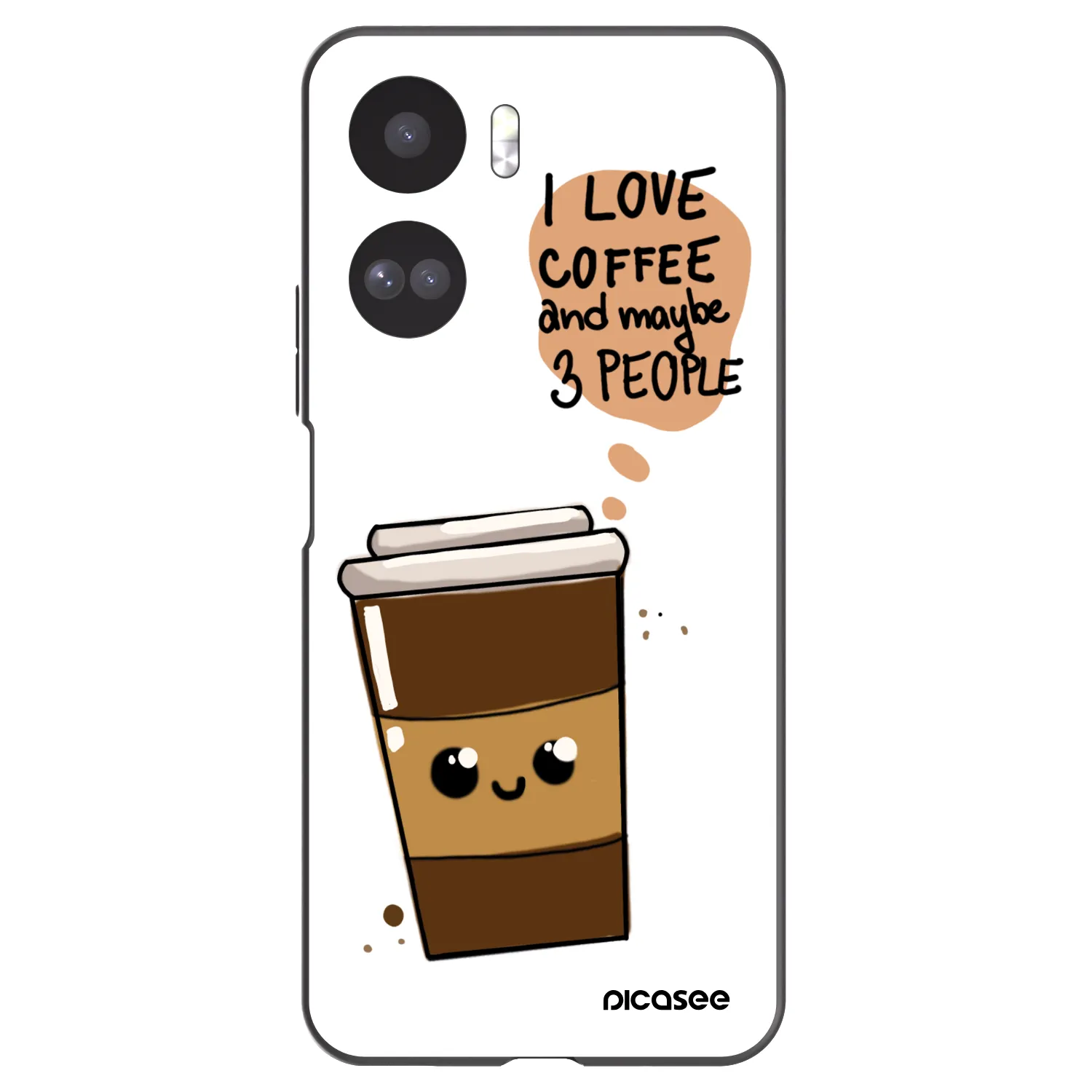Picasee silikonowe czarne etui na Honor 90 Lite 5G - Cute coffee