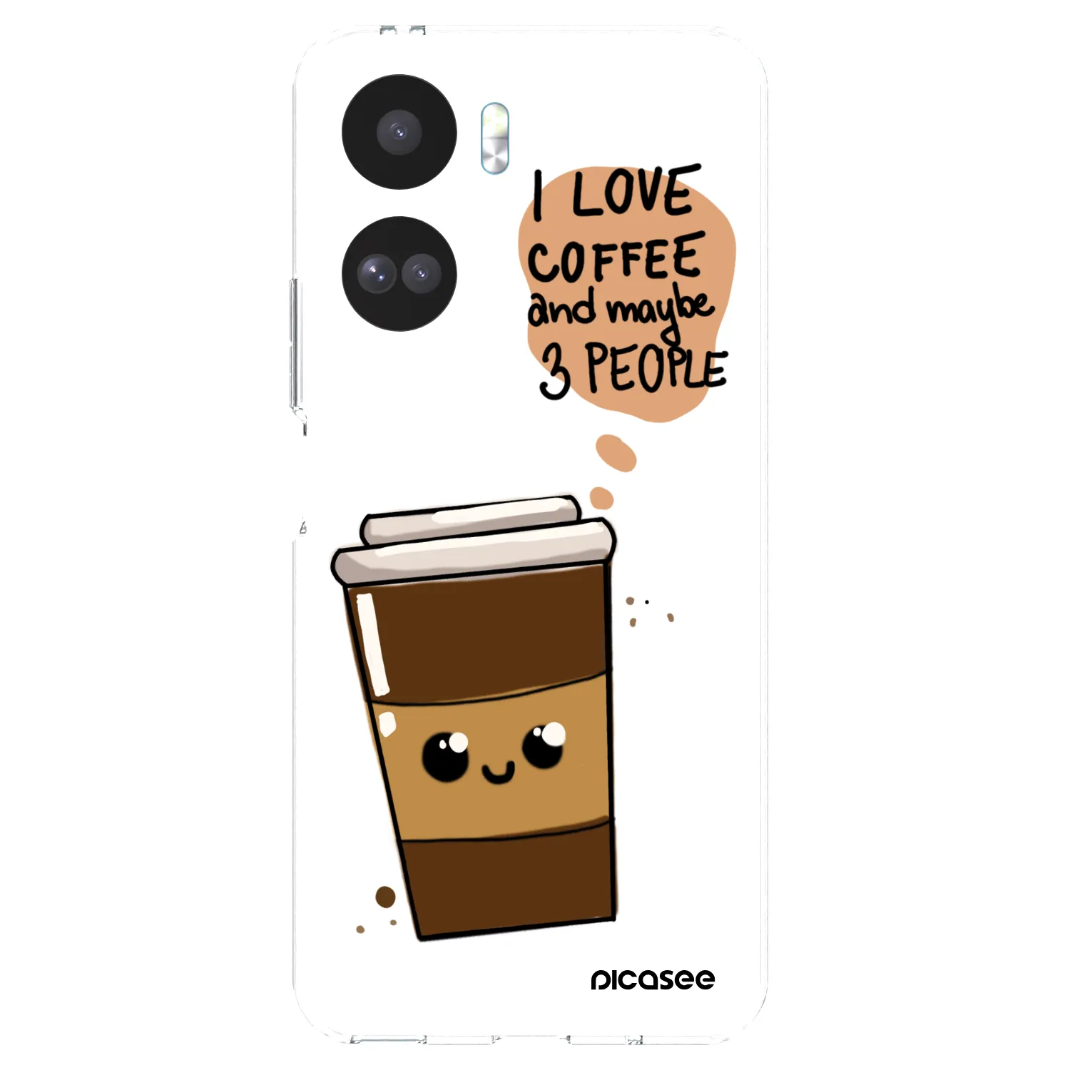 Picasee silikonowe przeźroczyste etui na Honor 90 Lite 5G - Cute coffee