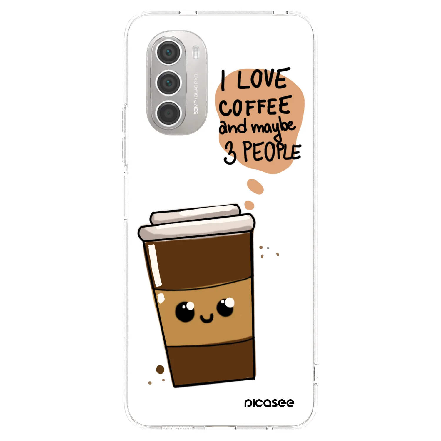 Picasee silikonowe przeźroczyste etui na Motorola Moto G51 - Cute coffee
