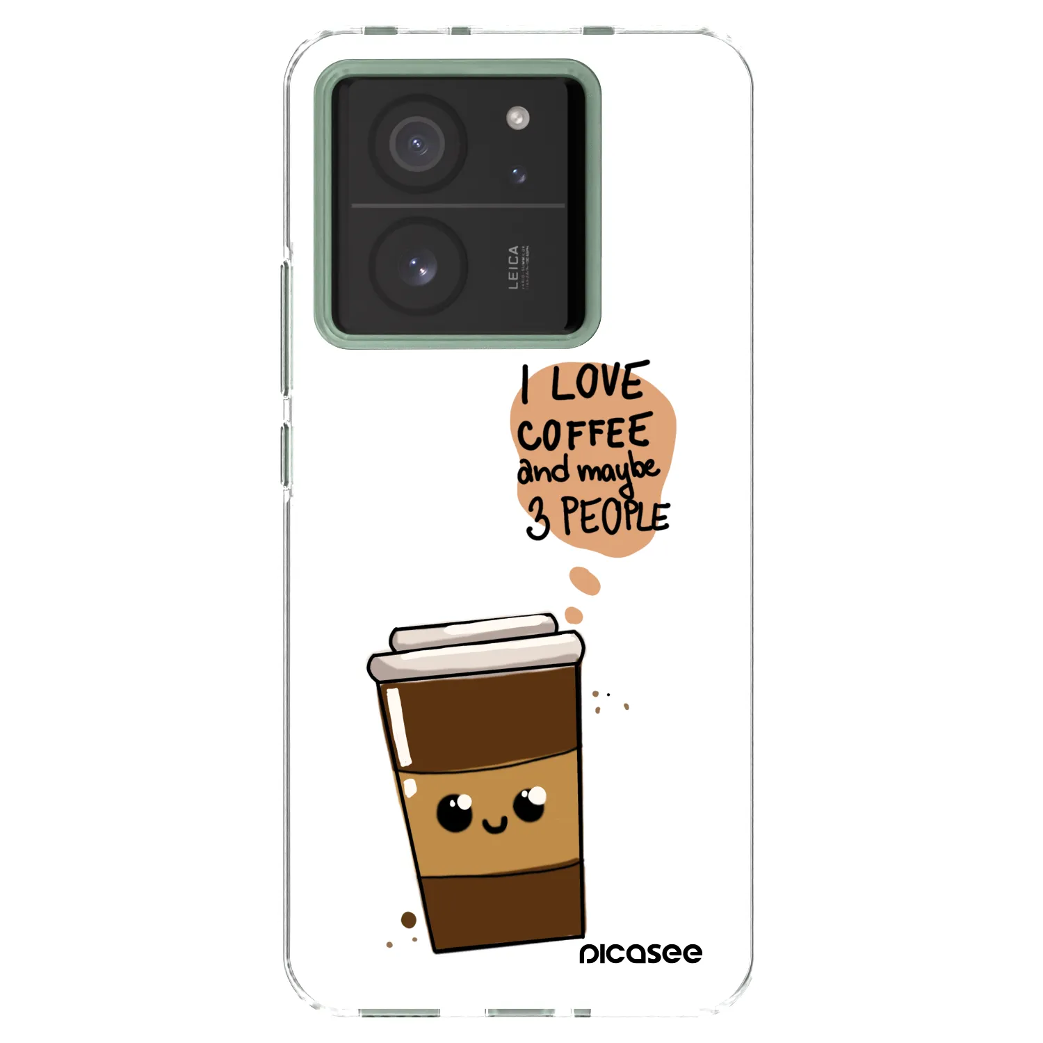 Picasee silikonowe przeźroczyste etui na Xiaomi 13T - Cute coffee