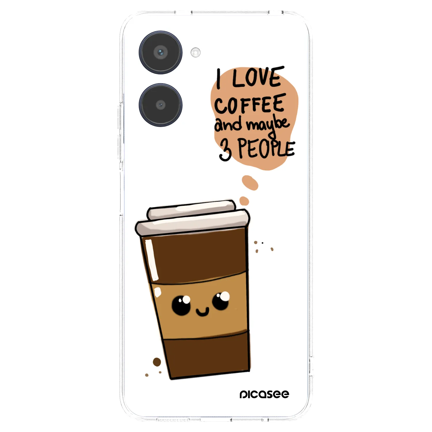Picasee silikonowe przeźroczyste etui na Realme 10 4G - Cute coffee