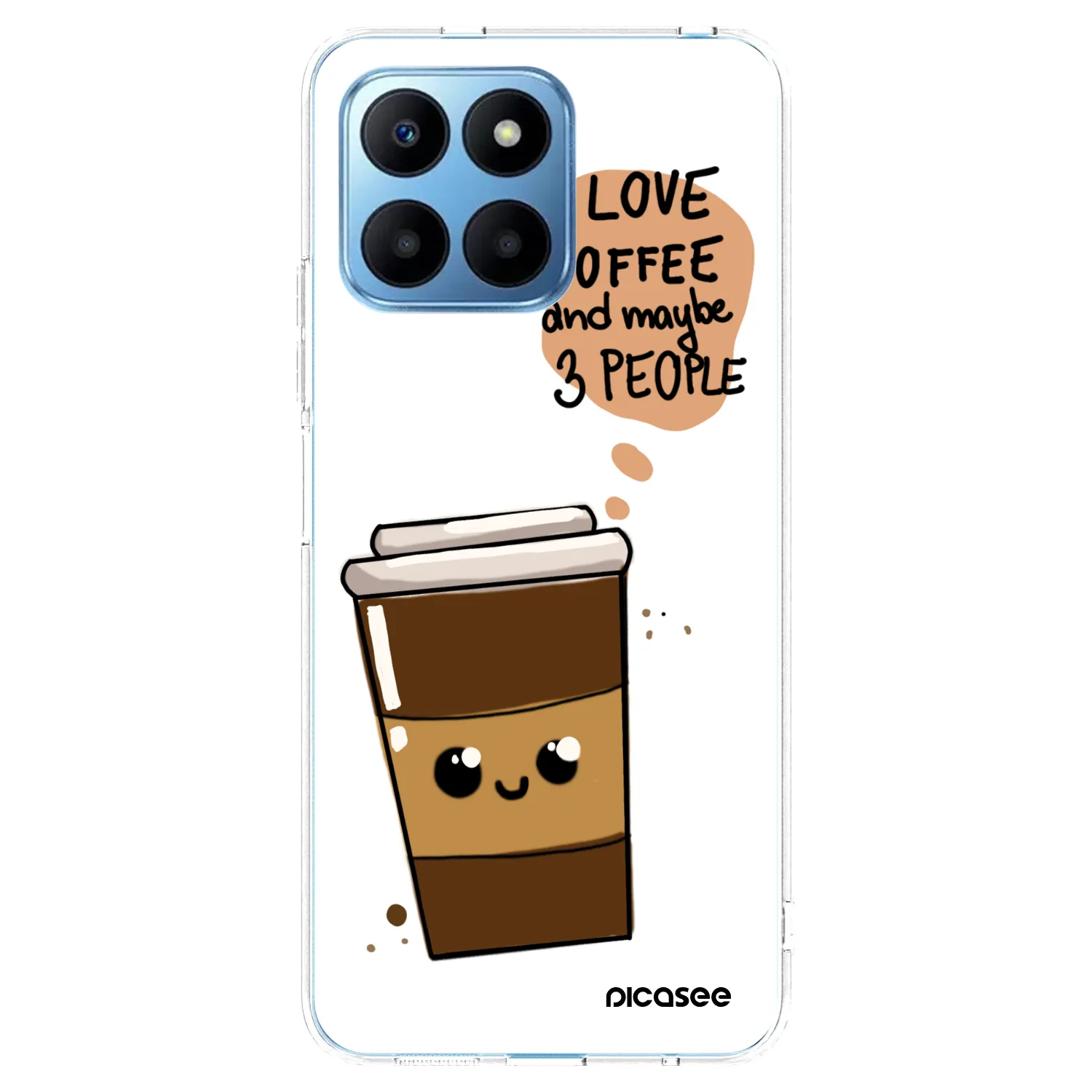 Picasee silikonowe przeźroczyste etui na Honor 70 Lite - Cute coffee