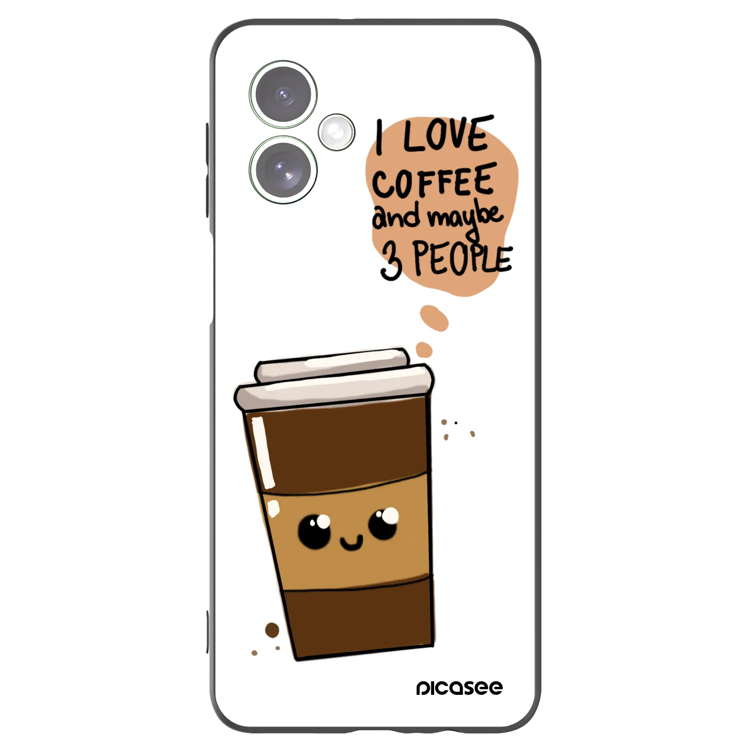 Picasee silikonowe czarne etui na Motorola Moto G54 5G - Cute coffee