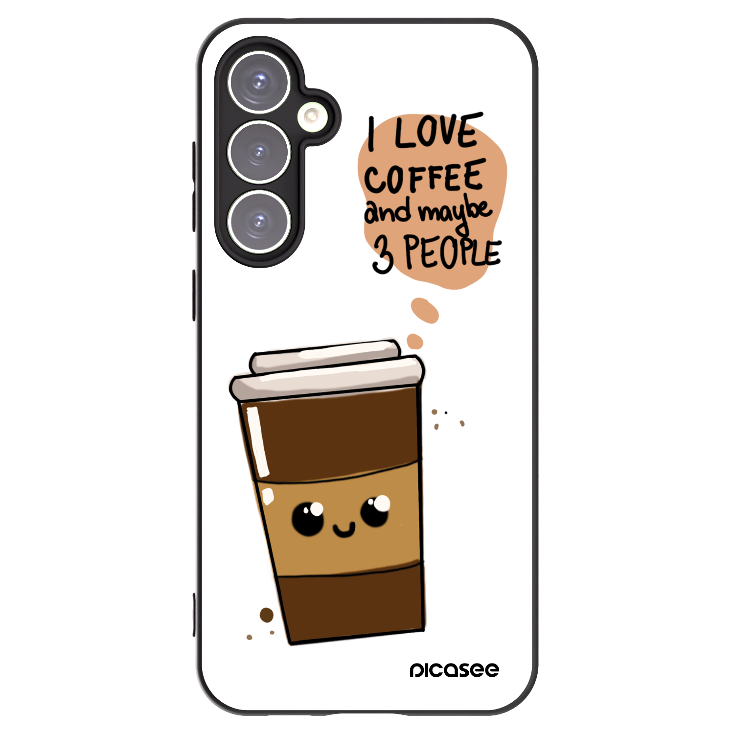 Picasee silikonowe czarne etui na Samsung Galaxy S23 FE S711B - Cute coffee