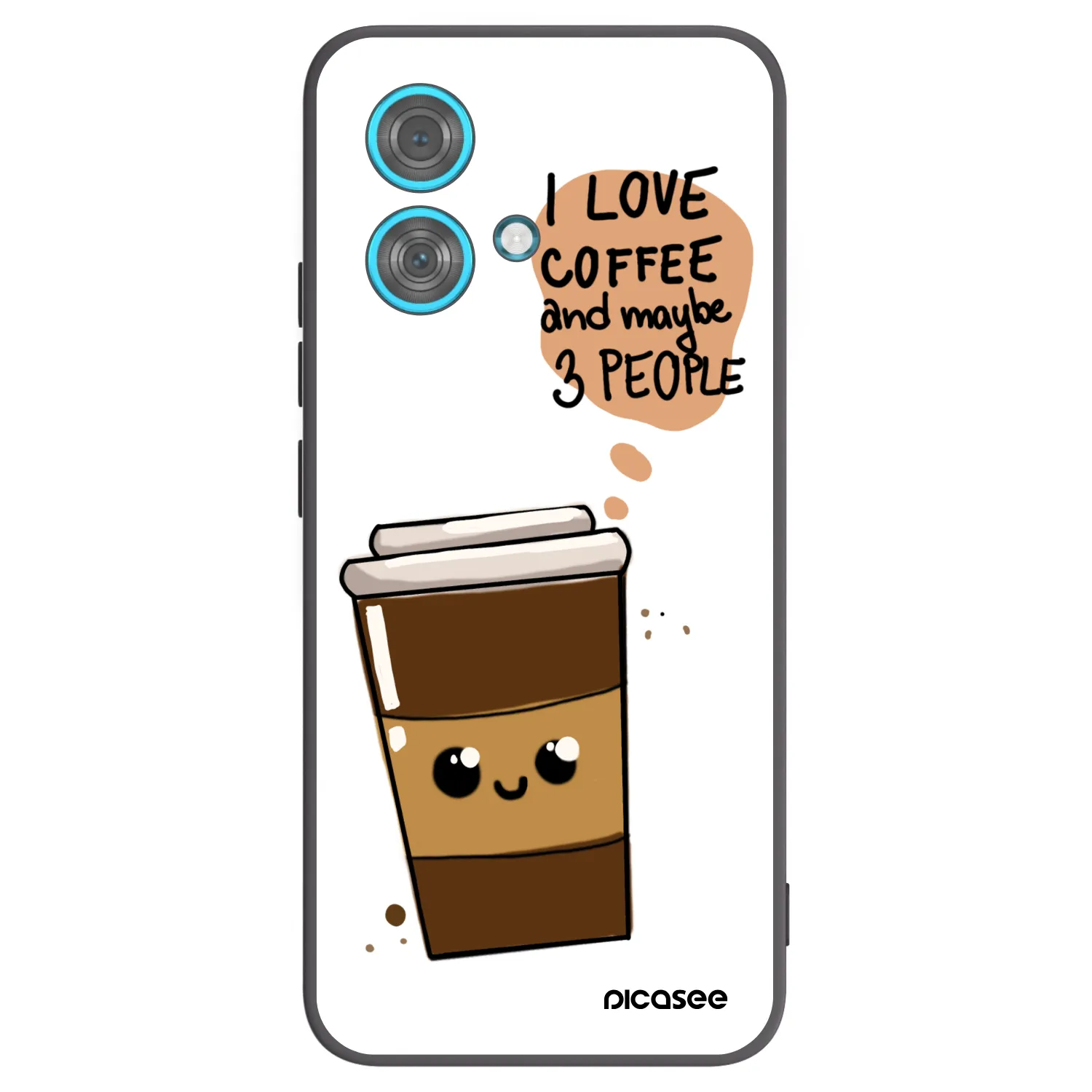 Picasee silikonowe czarne etui na Motorola Edge 40 Neo - Cute coffee