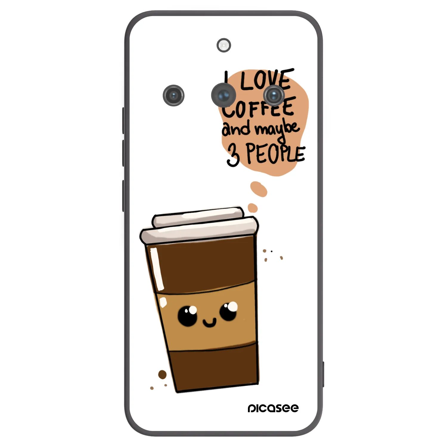 Picasee silikonowe czarne etui na Realme 11 Pro+ - Cute coffee