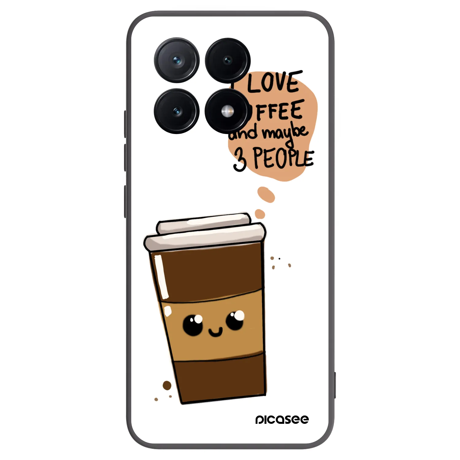 Picasee silikonowe czarne etui na Xiaomi Poco X6 Pro - Cute coffee