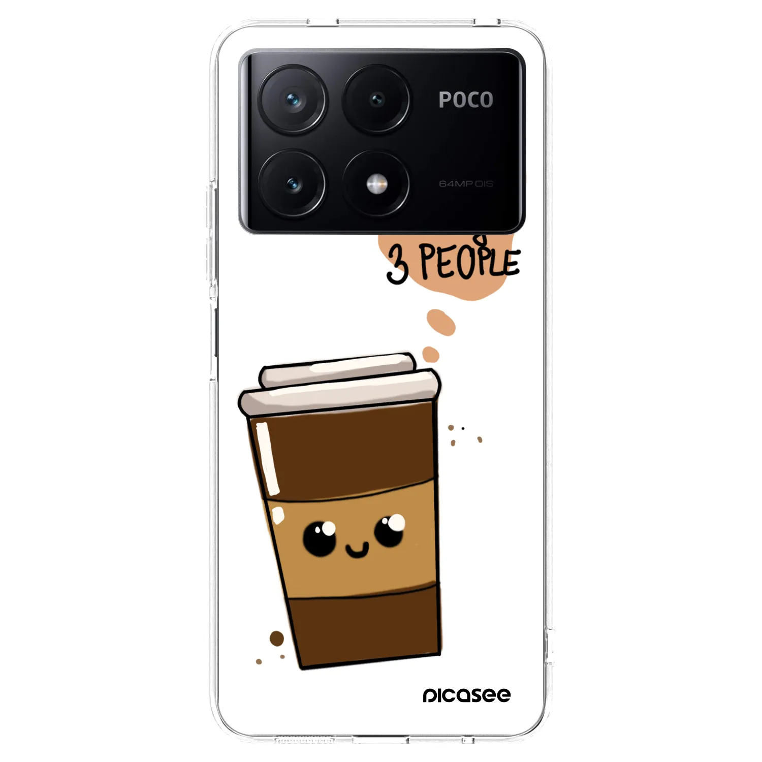Picasee silikonowe przeźroczyste etui na Xiaomi Poco X6 Pro - Cute coffee