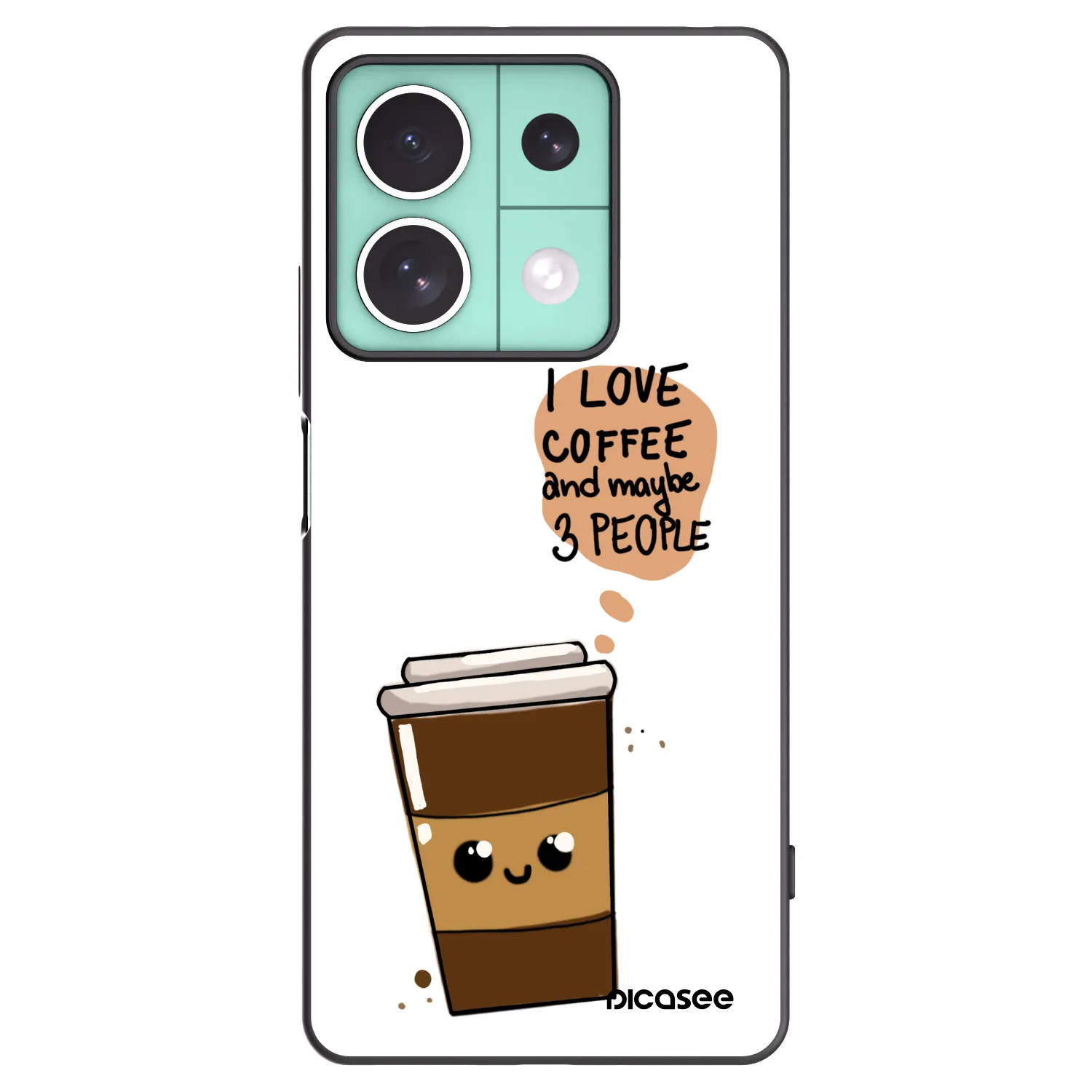 Picasee silikonowe czarne etui na Xiaomi Redmi Note 13 5G - Cute coffee
