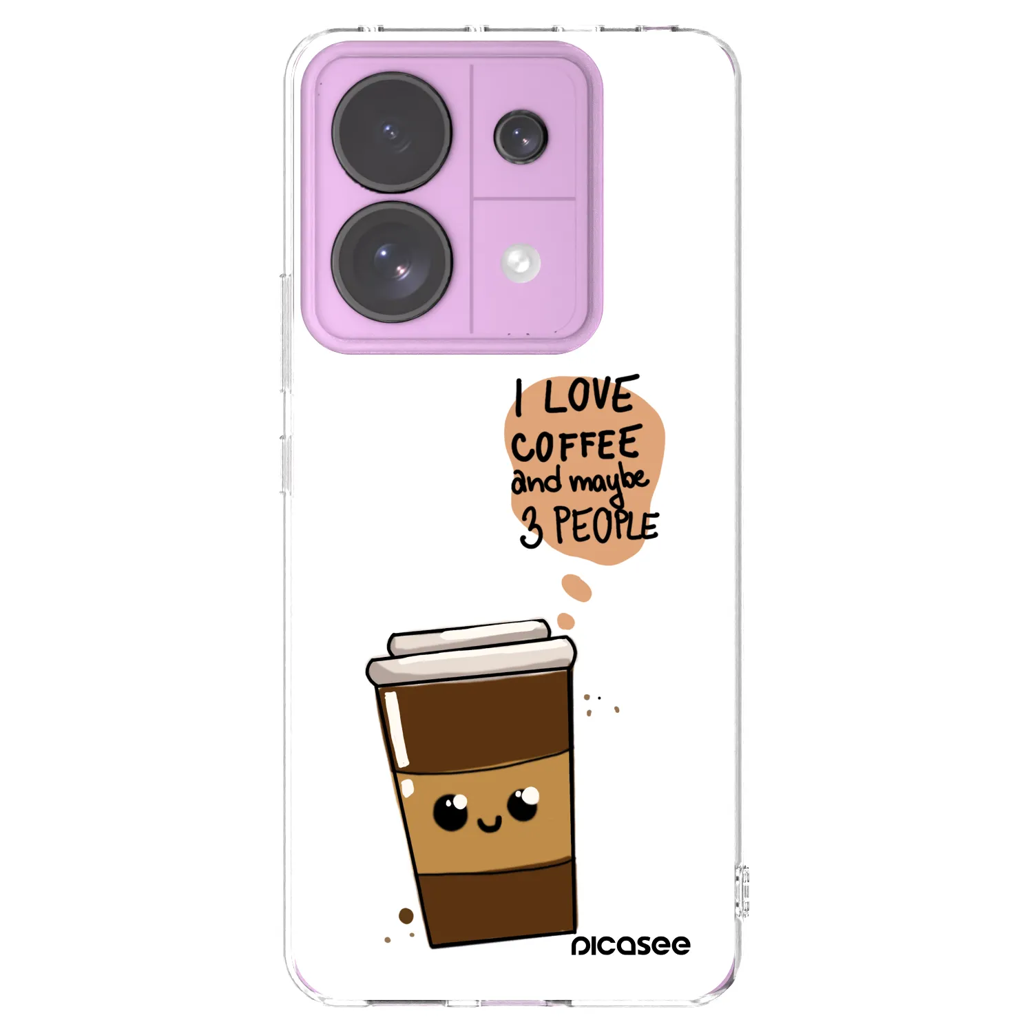Picasee silikonowe przeźroczyste etui na Xiaomi Redmi Note 13 Pro 5G - Cute coffee