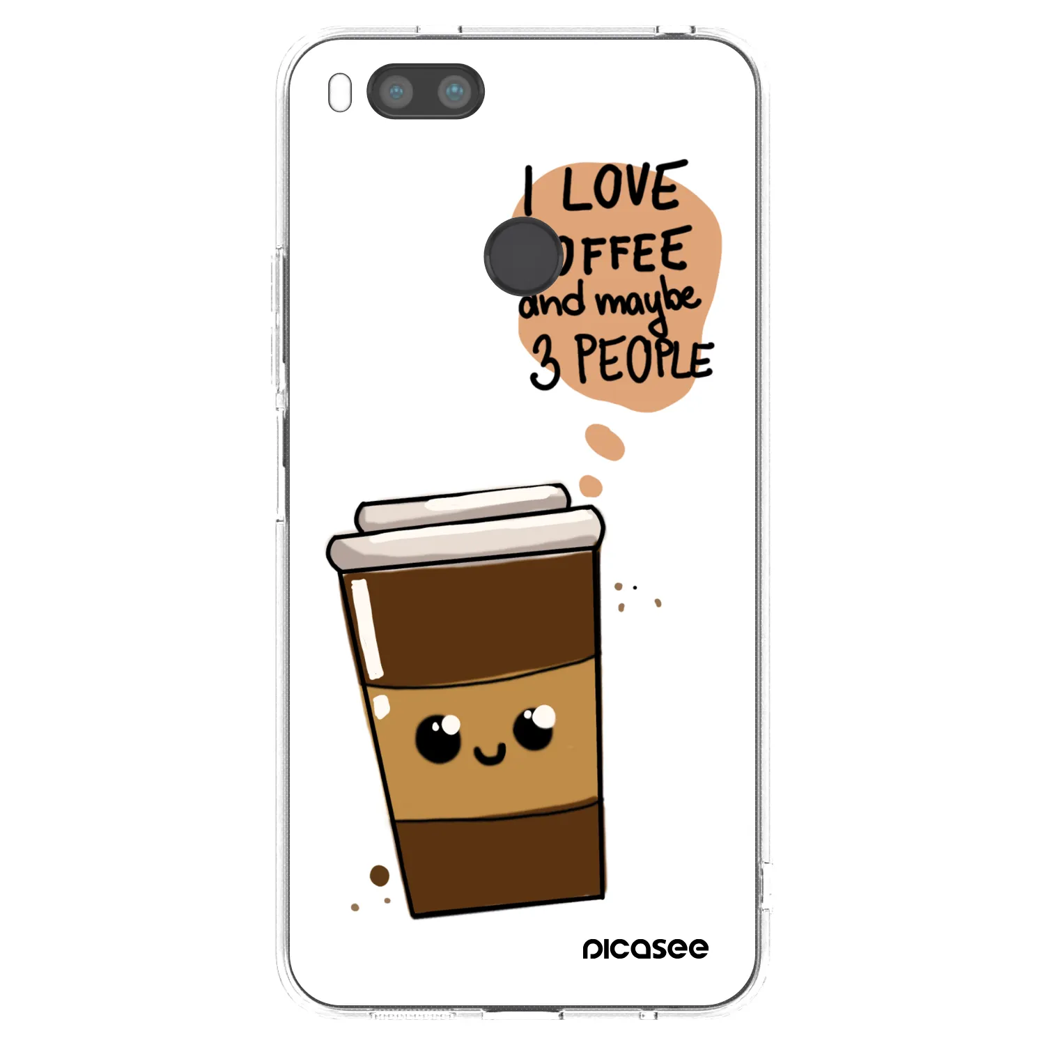 Picasee silikonowe przeźroczyste etui na Xiaomi Mi A1 Global - Cute coffee