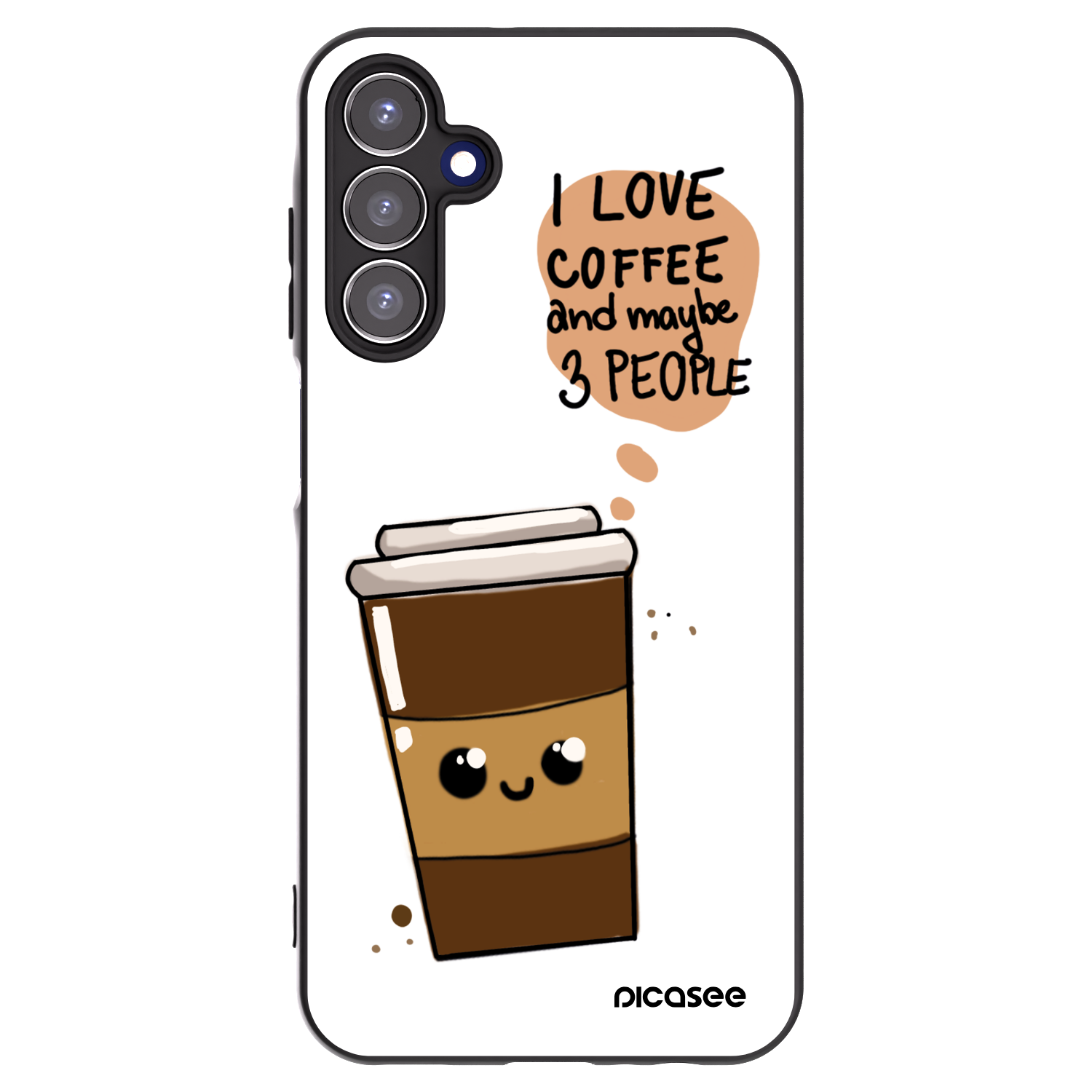 Picasee silikonowe czarne etui na Samsung Galaxy A15 A155F 4G - Cute coffee