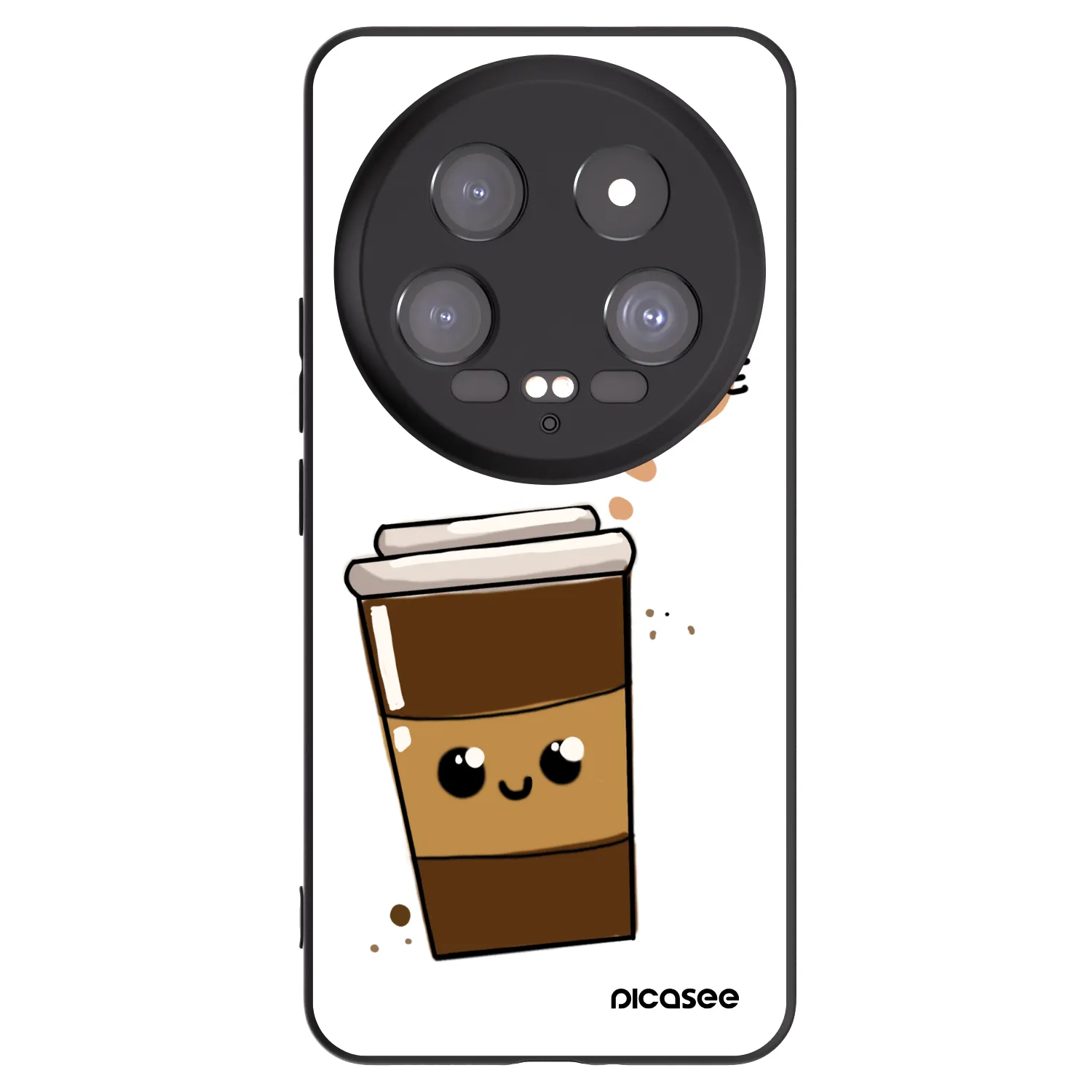 Picasee silikonowe czarne etui na Xiaomi 14 Ultra - Cute coffee
